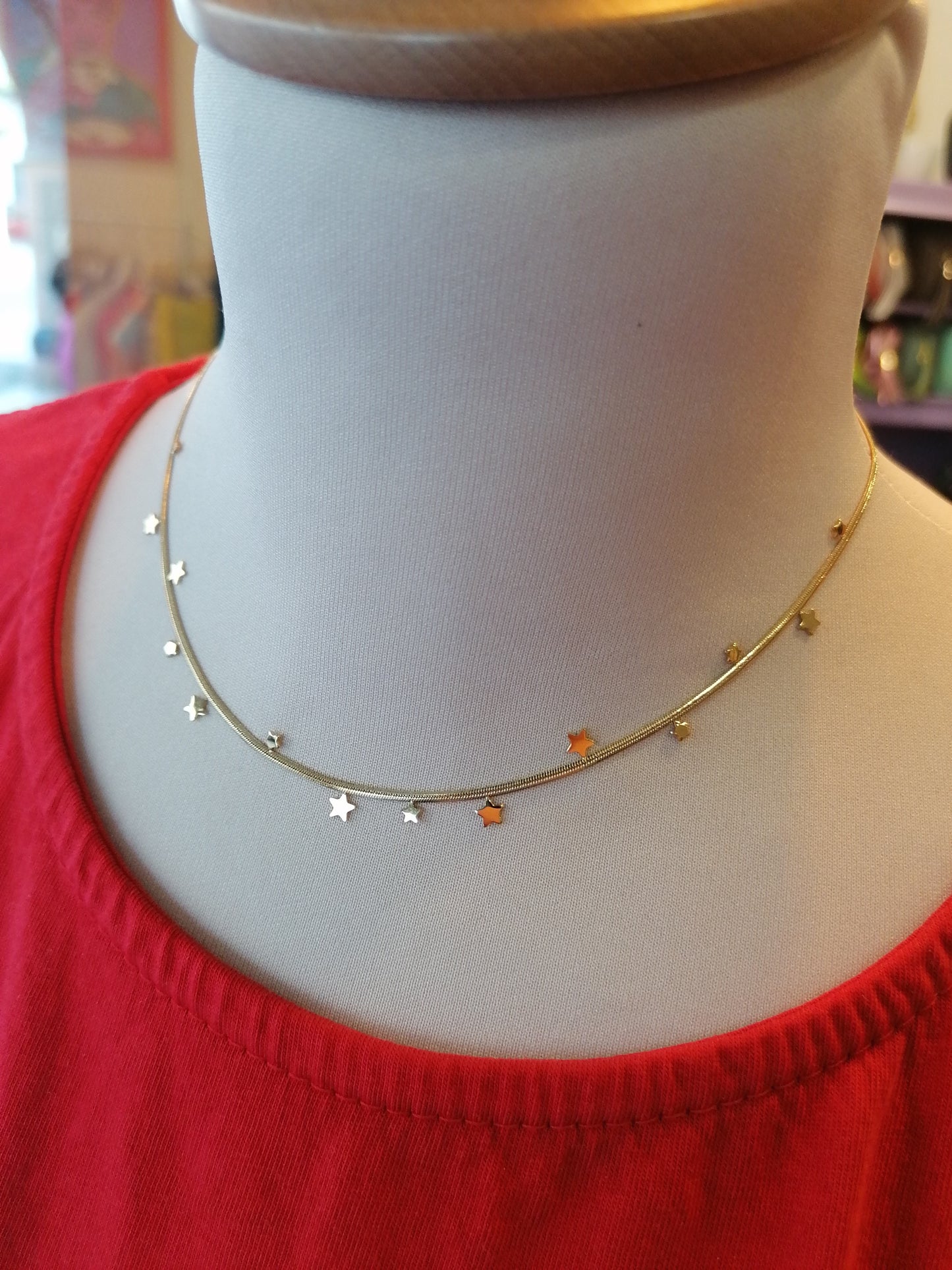 Collana cascata stelline gold