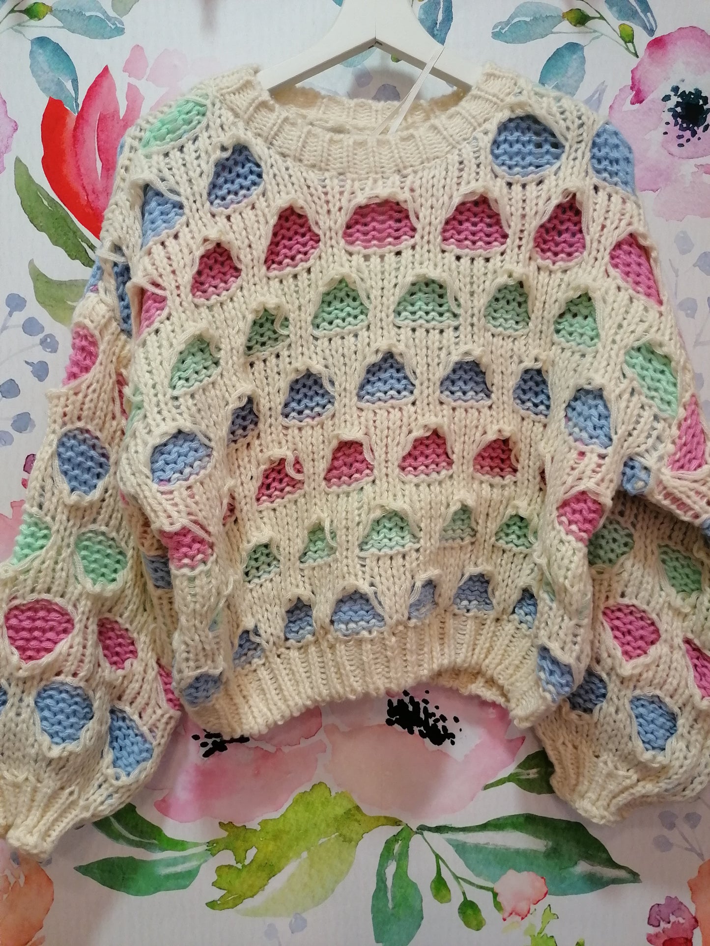 Maglione traforato FUCSIA