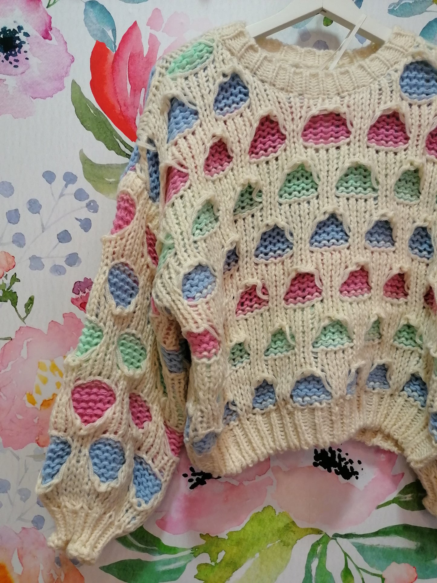 Maglione traforato FUCSIA
