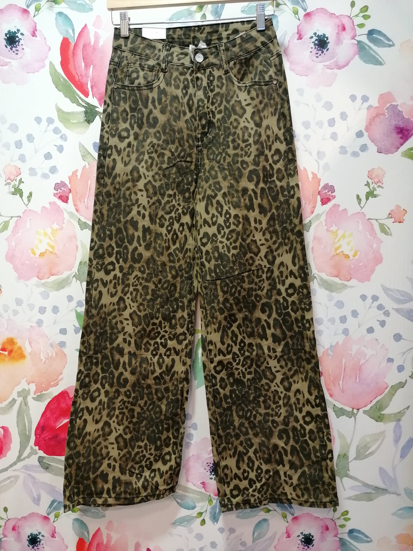 Pantaloni palazzo animalier MARRONI