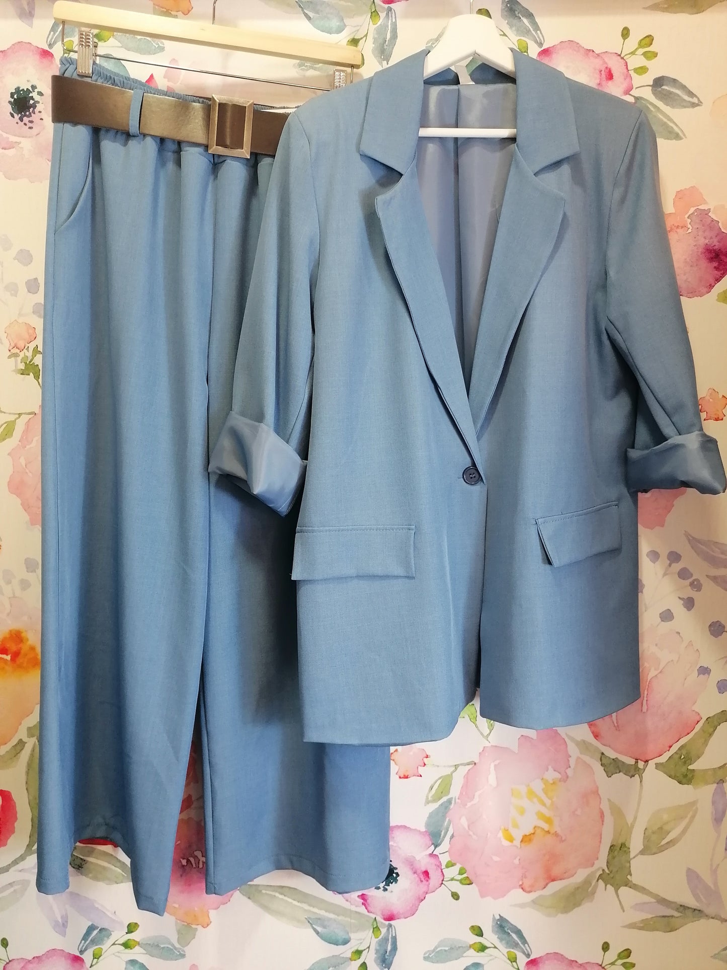 Completo elegante blazer+pantalone palazzo