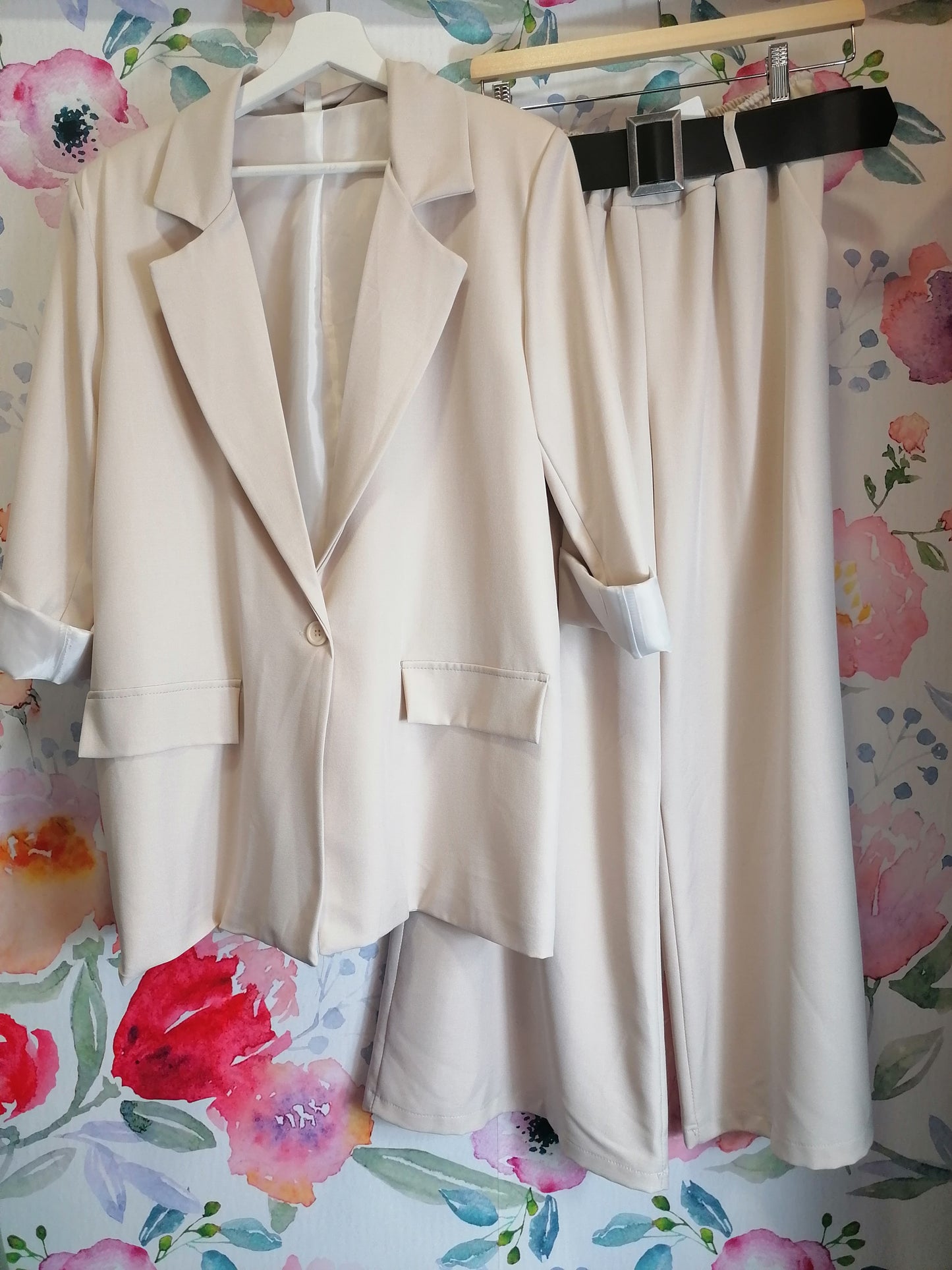 Completo elegante blazer+pantalone palazzo