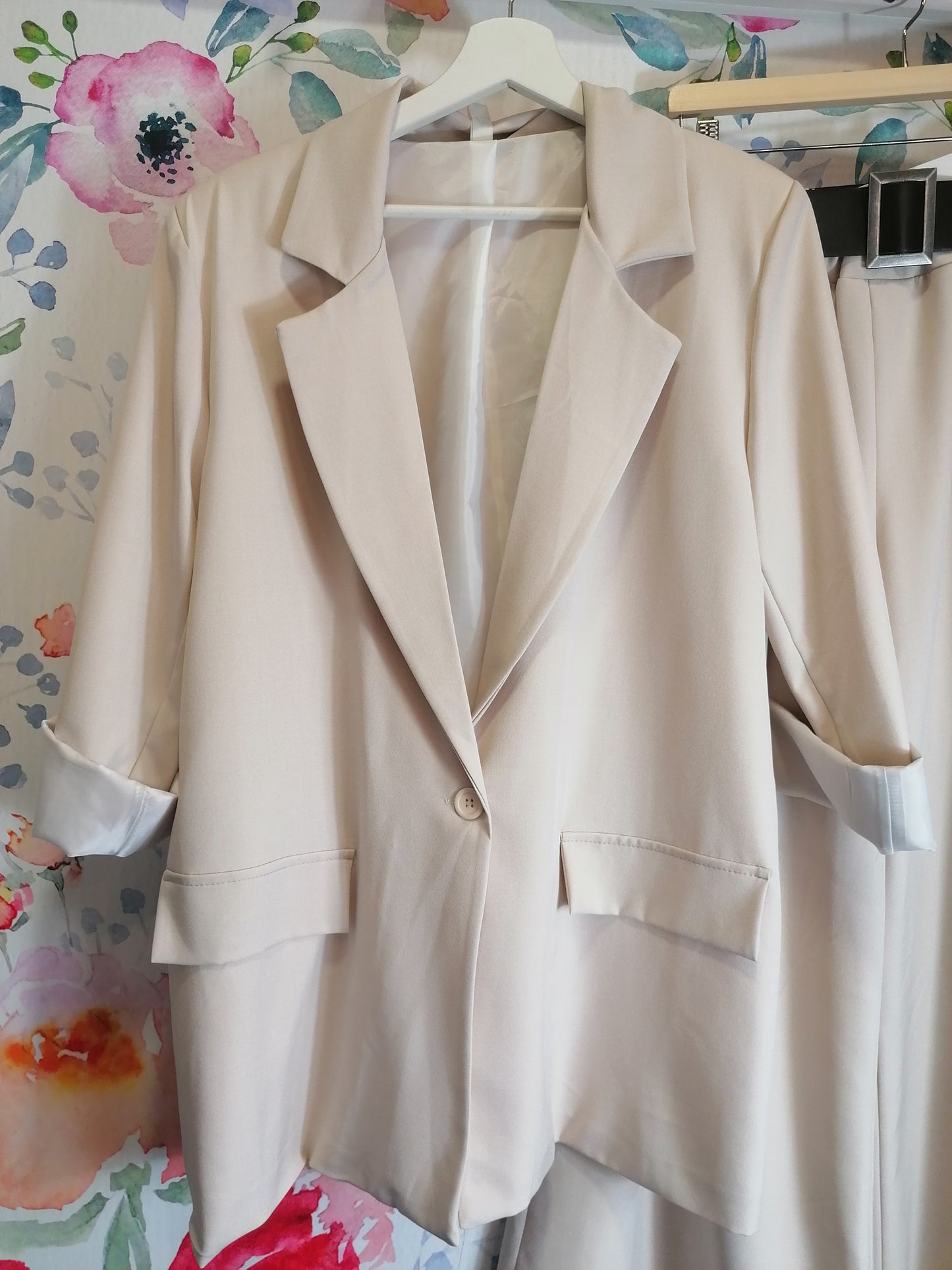 Completo elegante blazer+pantalone palazzo
