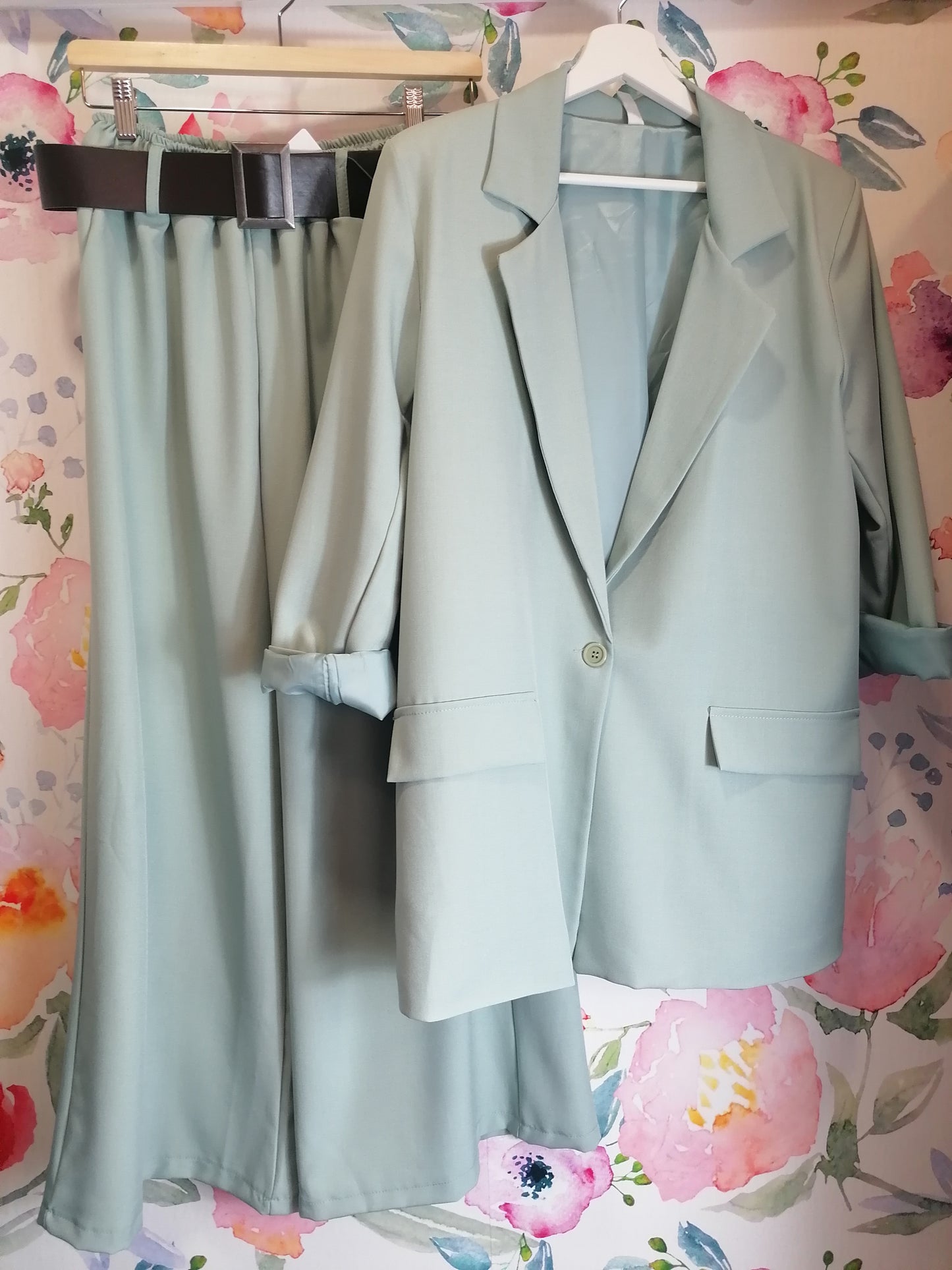 Completo elegante blazer+pantalone palazzo