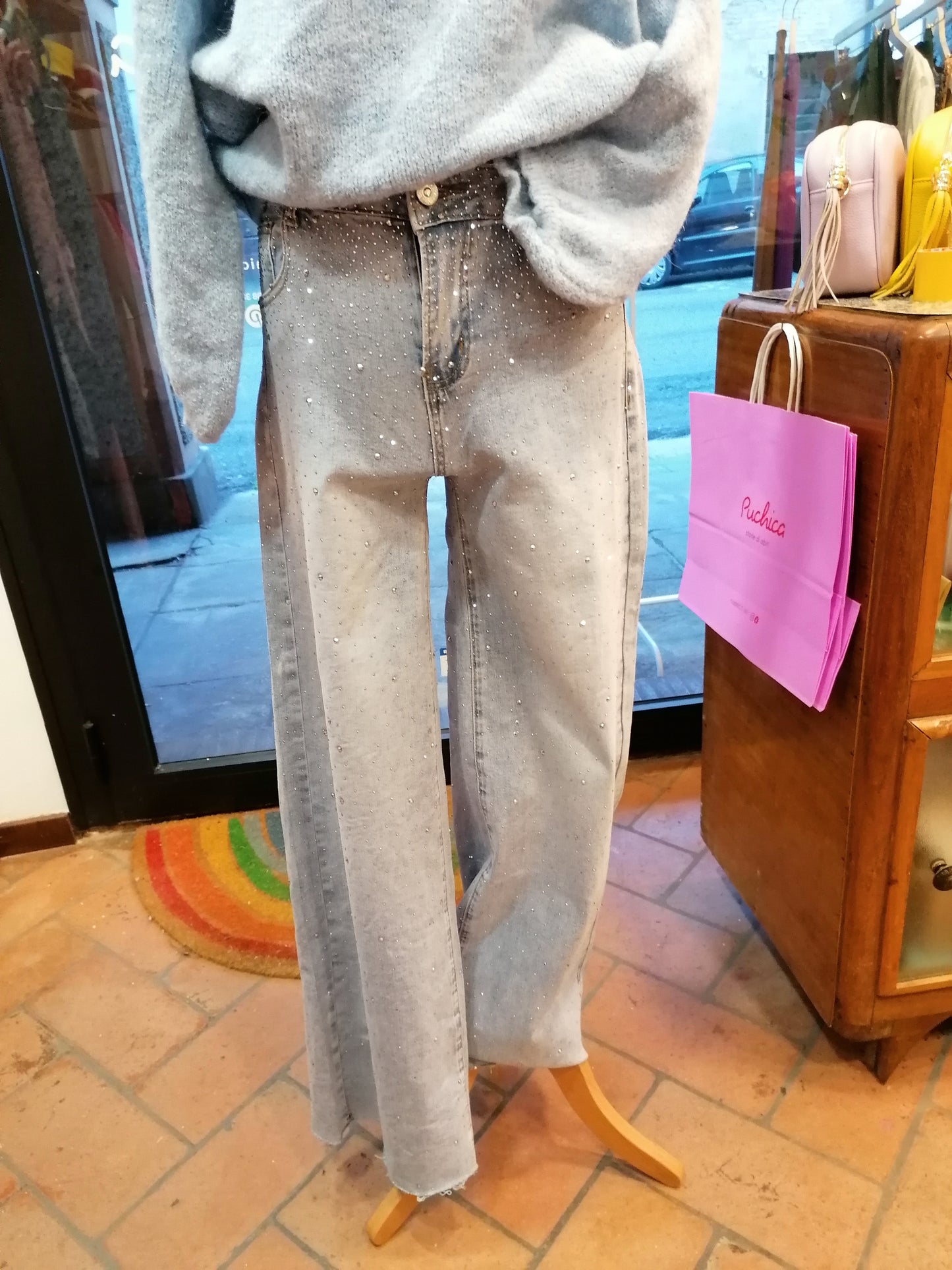 Jeans denim brillantini - COLORI VARI