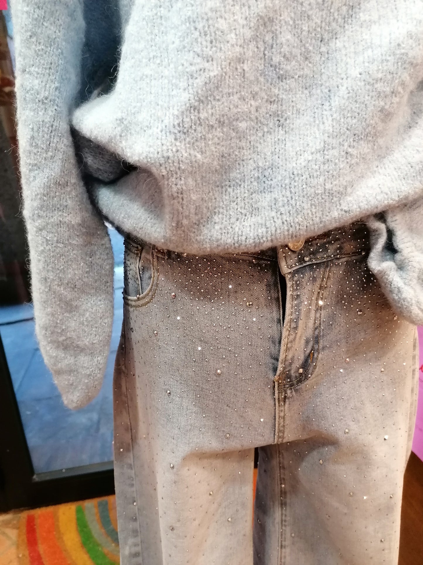 Jeans denim brillantini - COLORI VARI