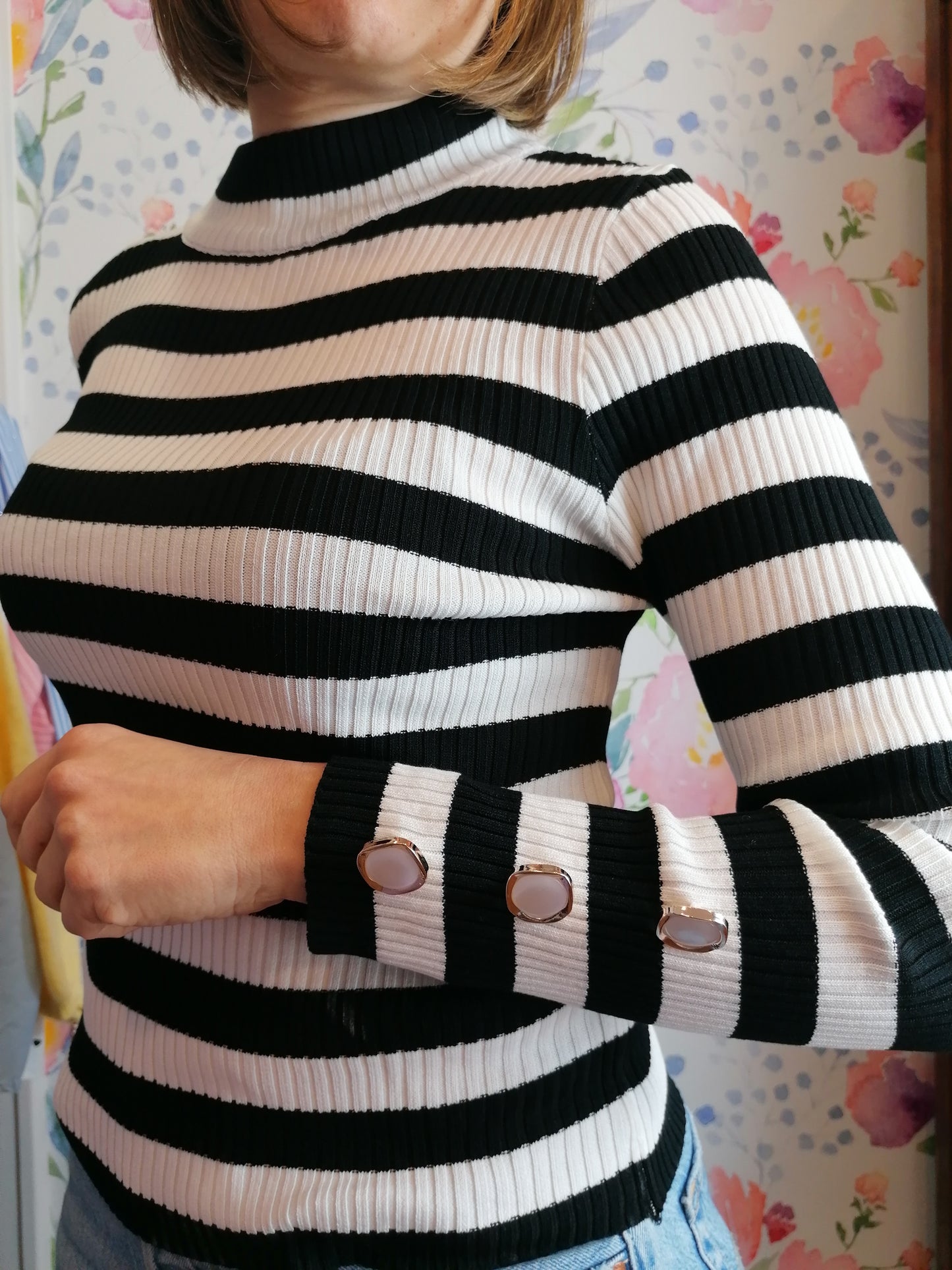 Maglia rigata a costine