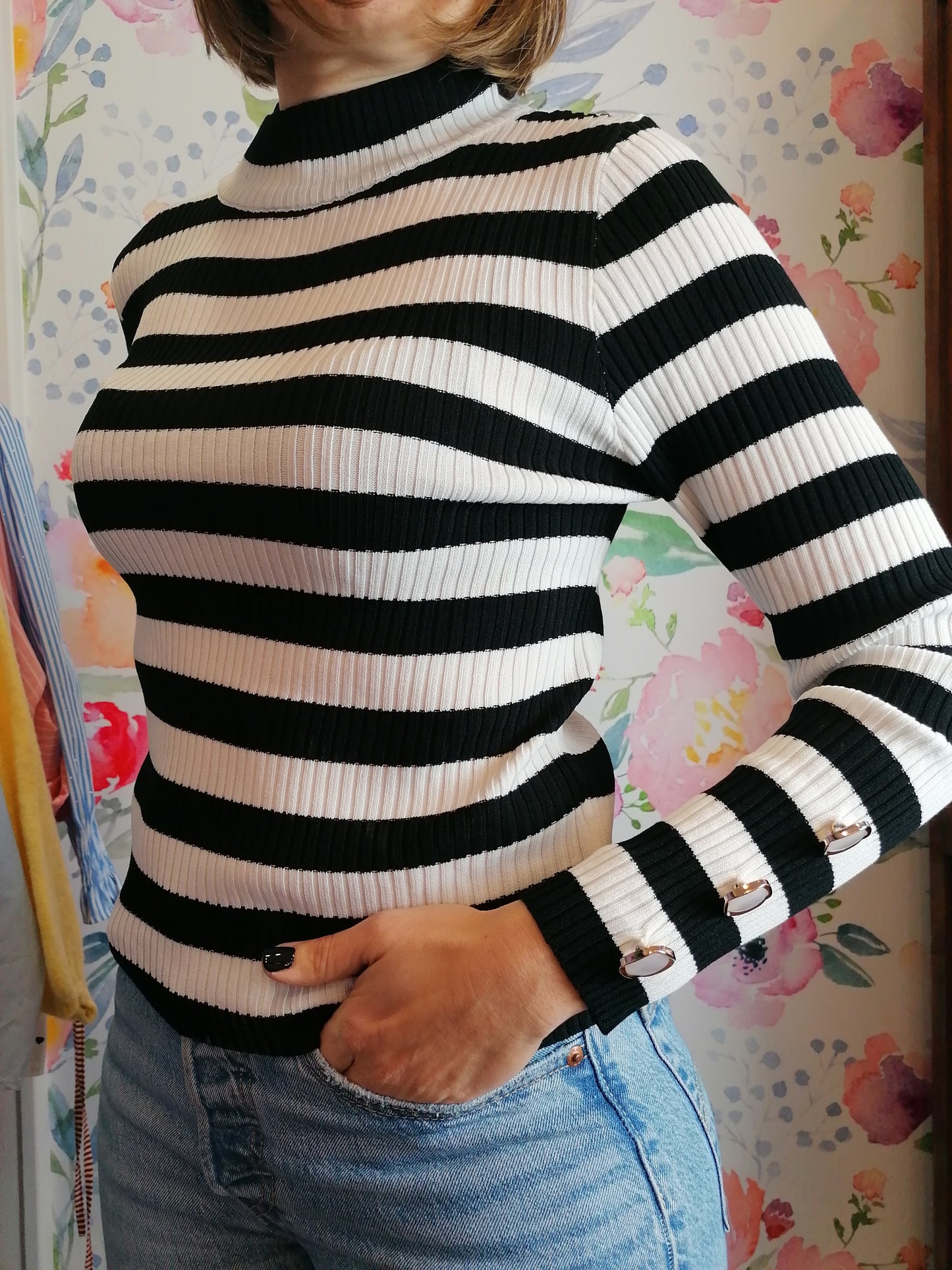 Maglia rigata a costine