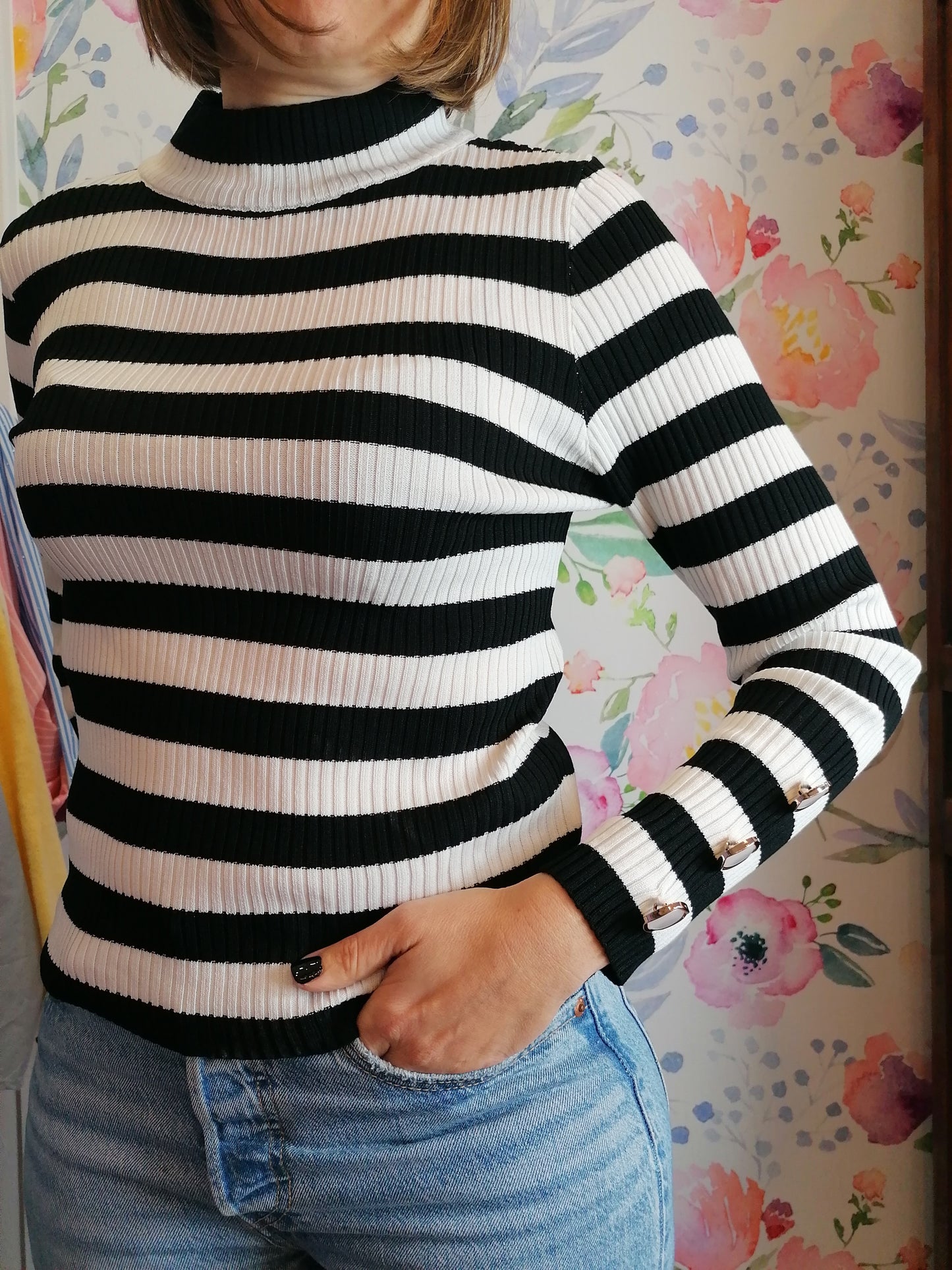 Maglia rigata a costine