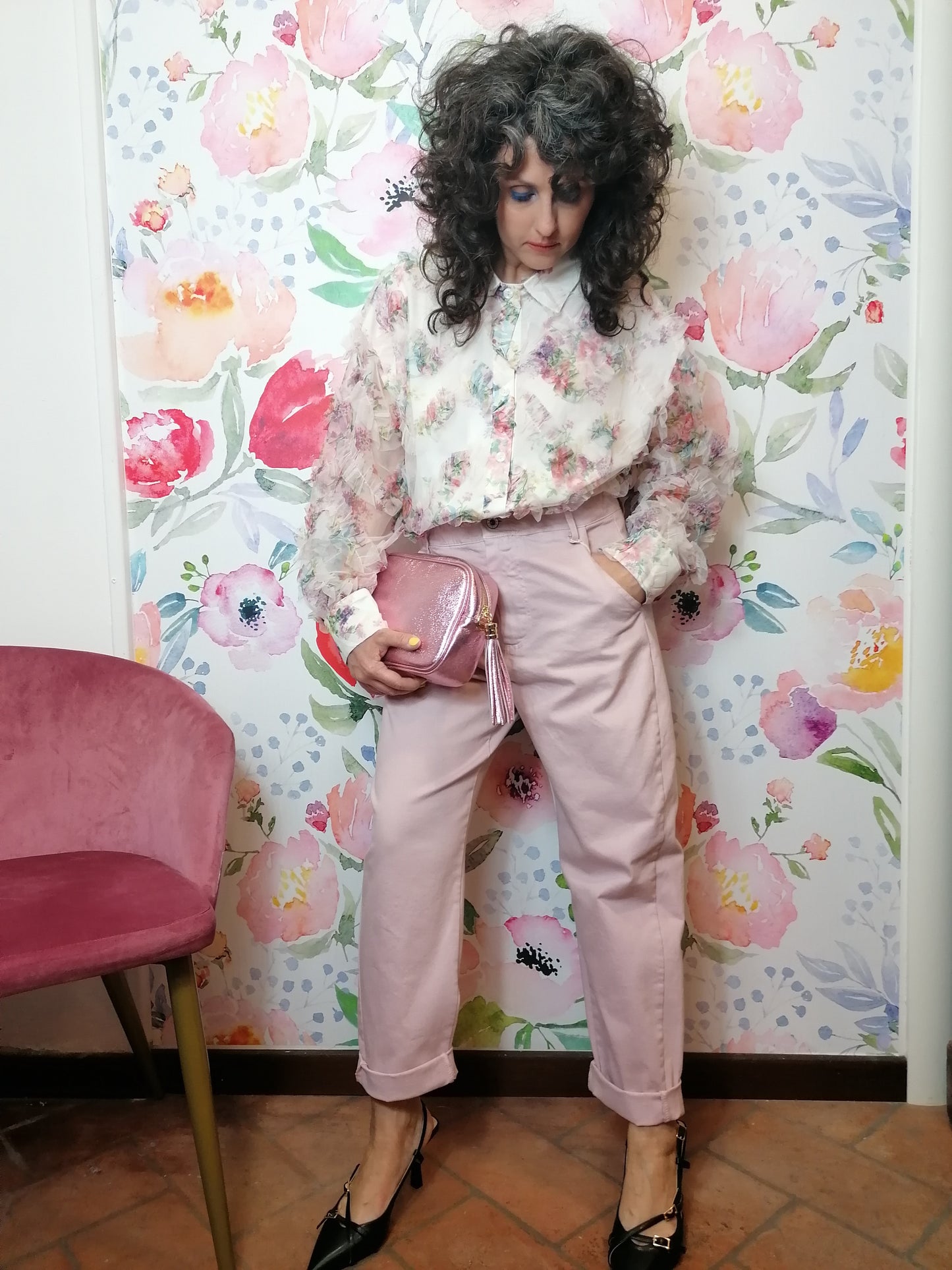 Pantaloni denim caramella mom fit