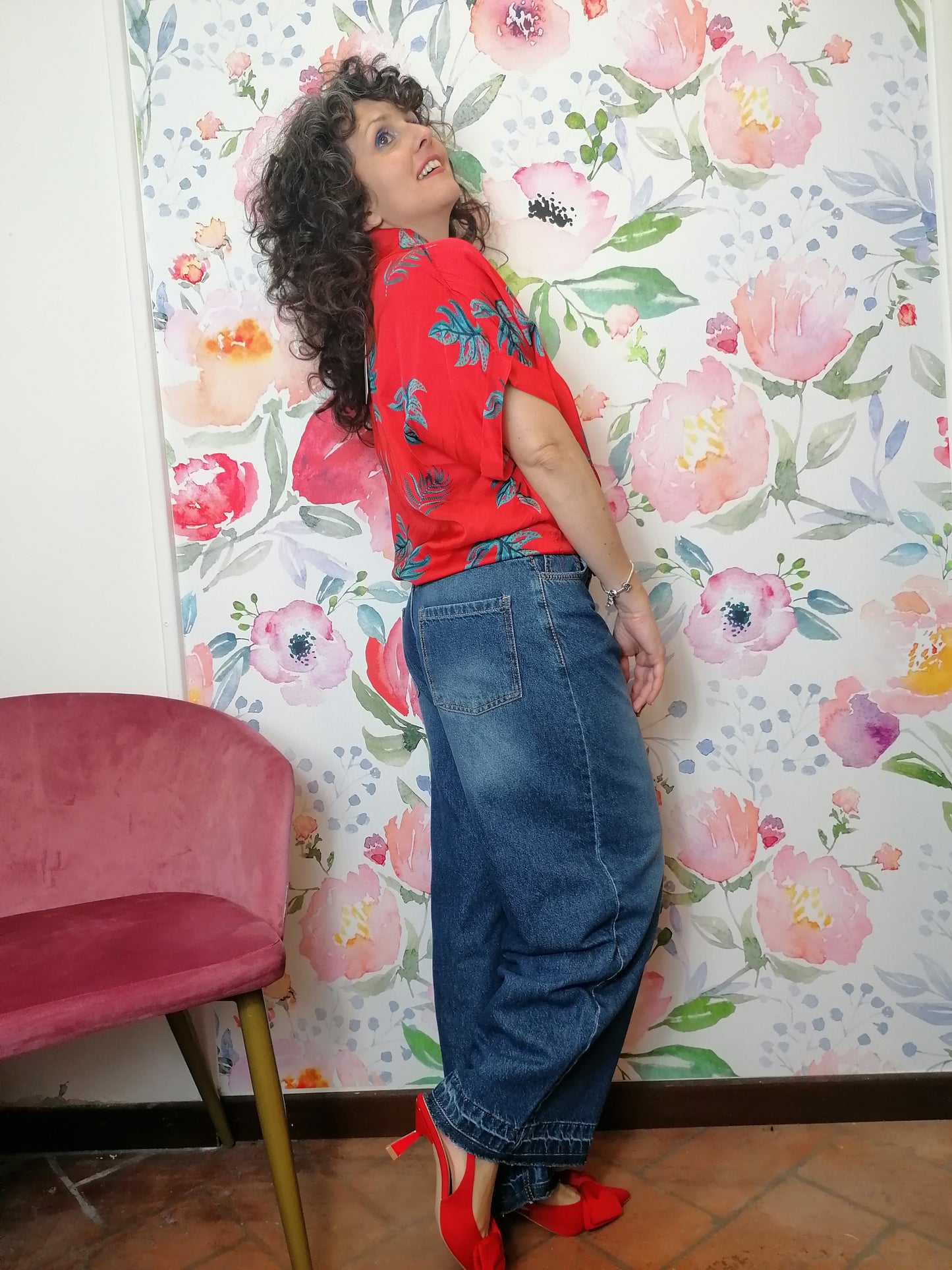 Jeans denim palazzo