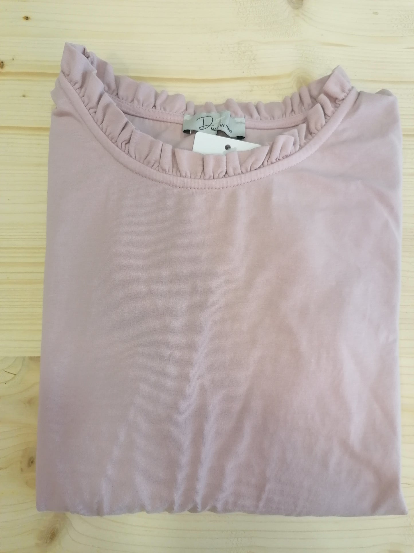 Maglietta cotone maniche lunghe tinta unita