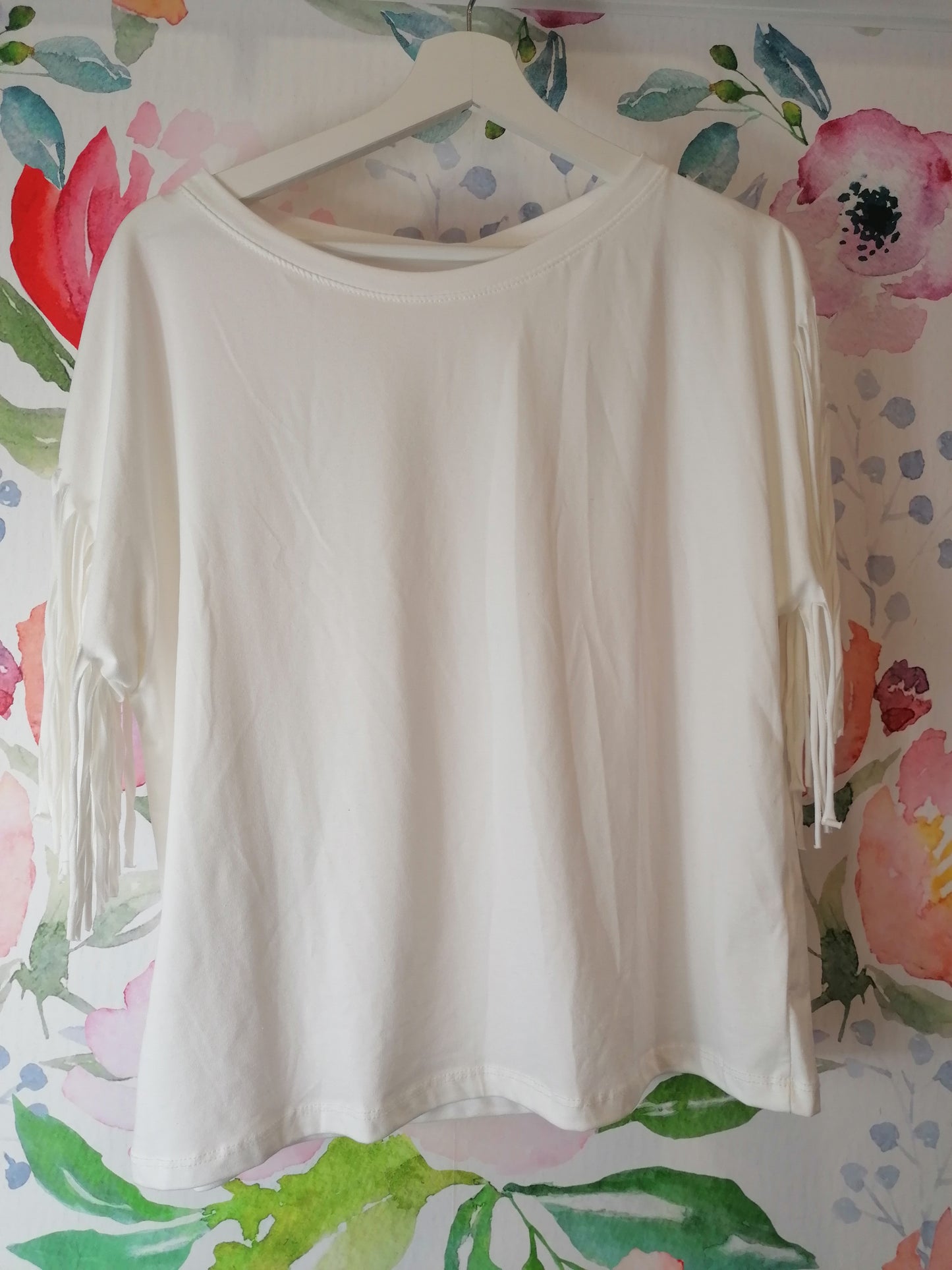 T-shirt frange sulle maniche