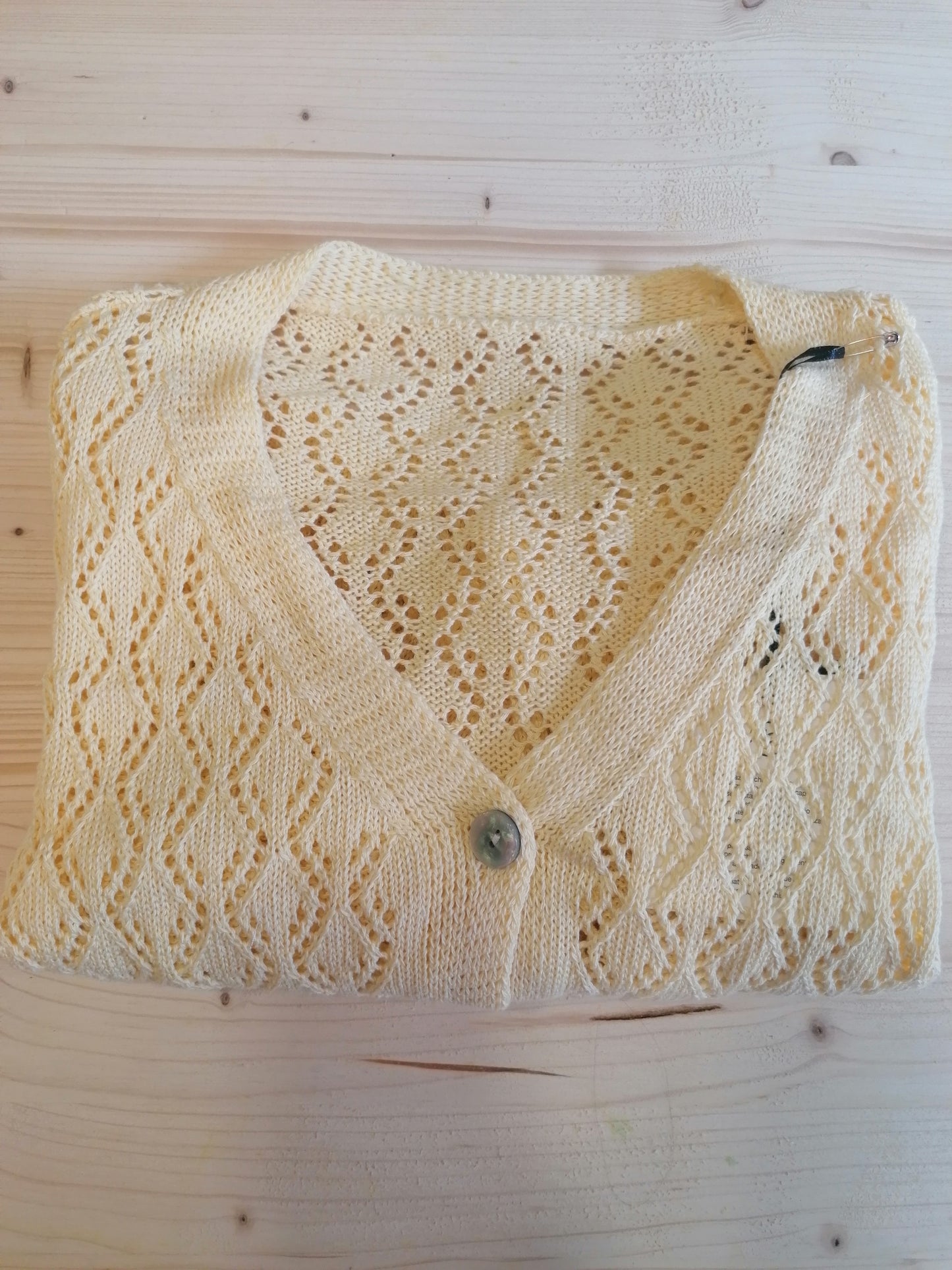 Cardigan 3 bottoni traforato cotone maniche corte