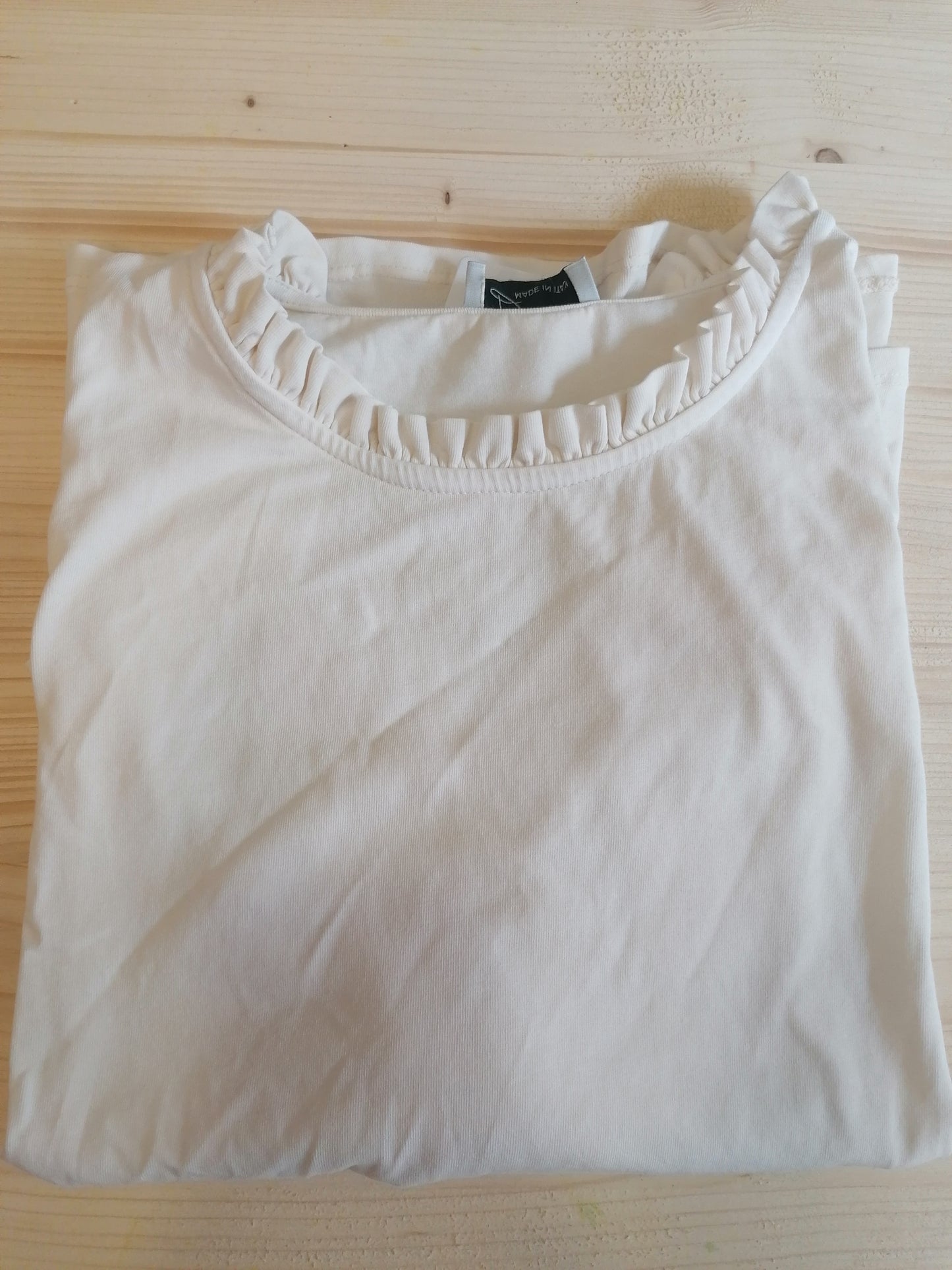 Maglietta cotone maniche lunghe tinta unita