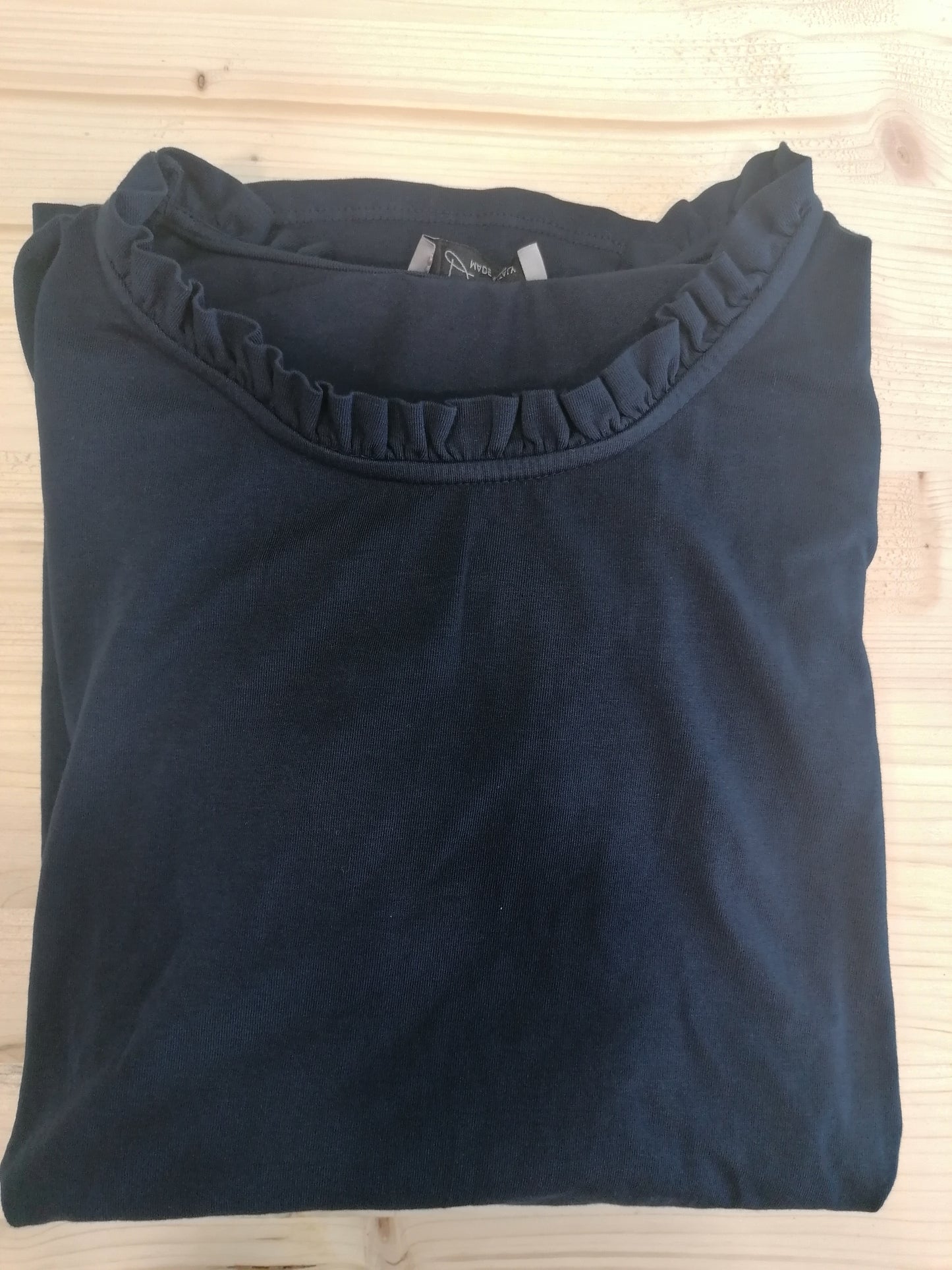 Maglietta cotone maniche lunghe tinta unita