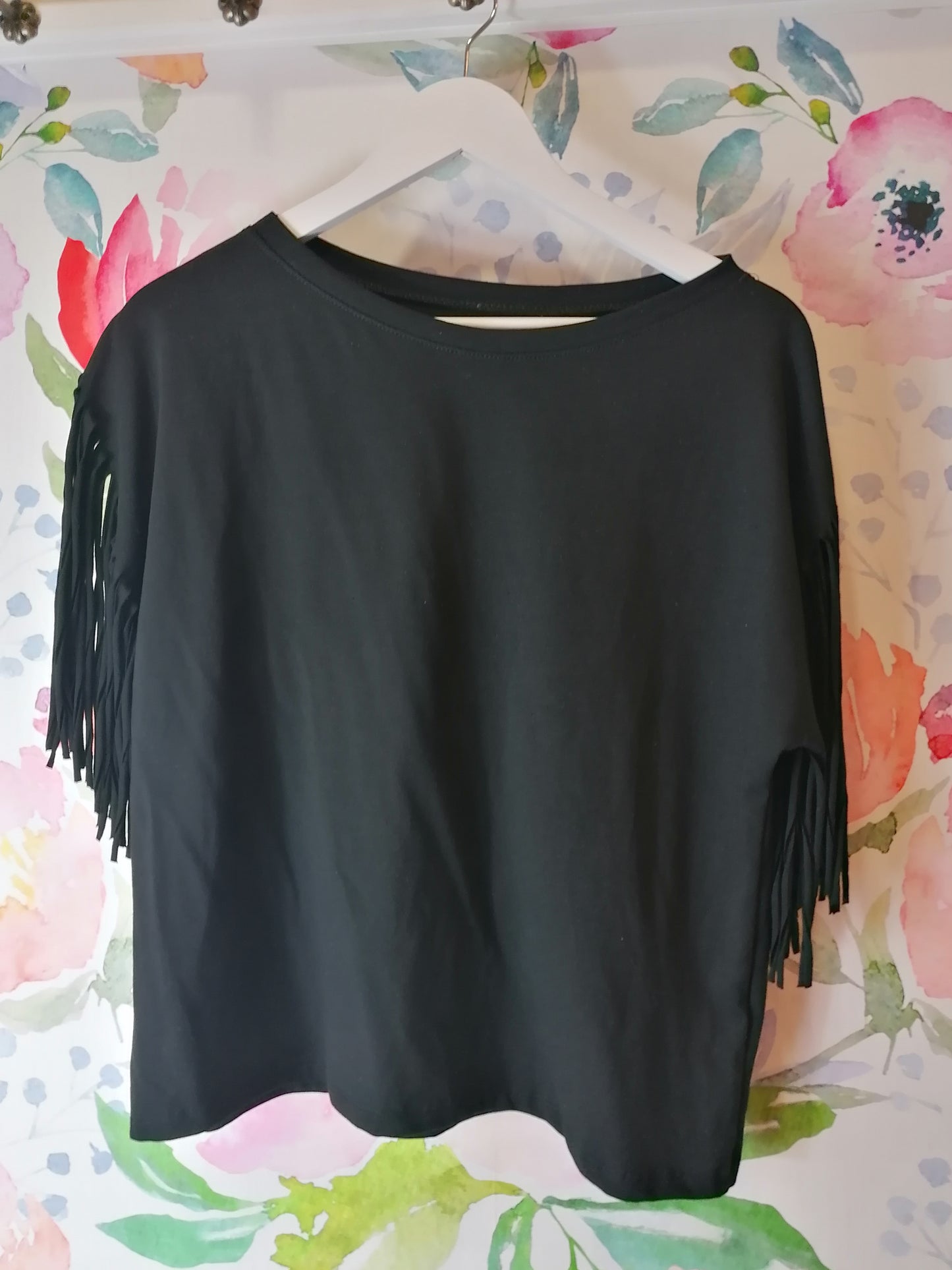 T-shirt frange sulle maniche