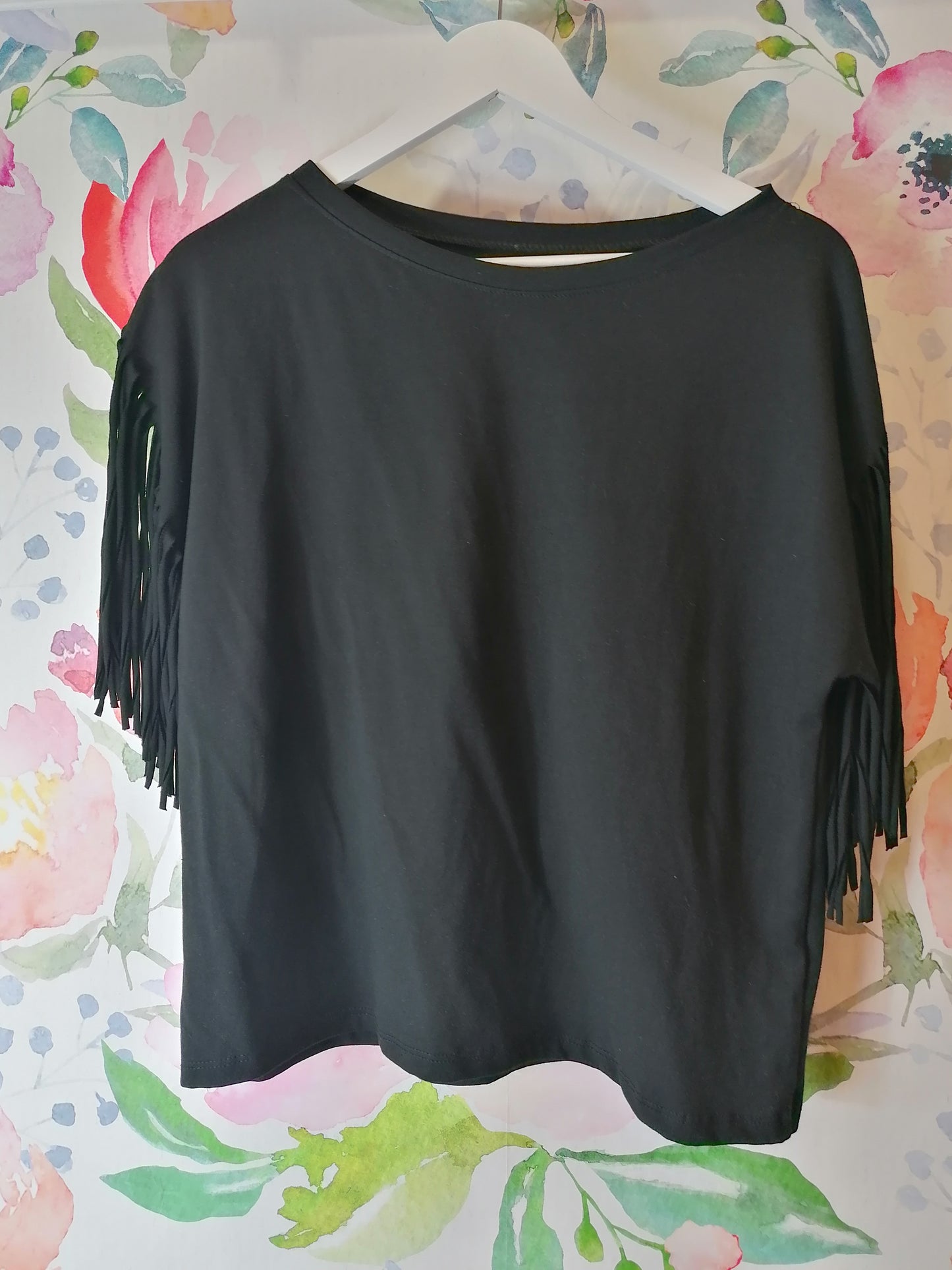 T-shirt frange sulle maniche