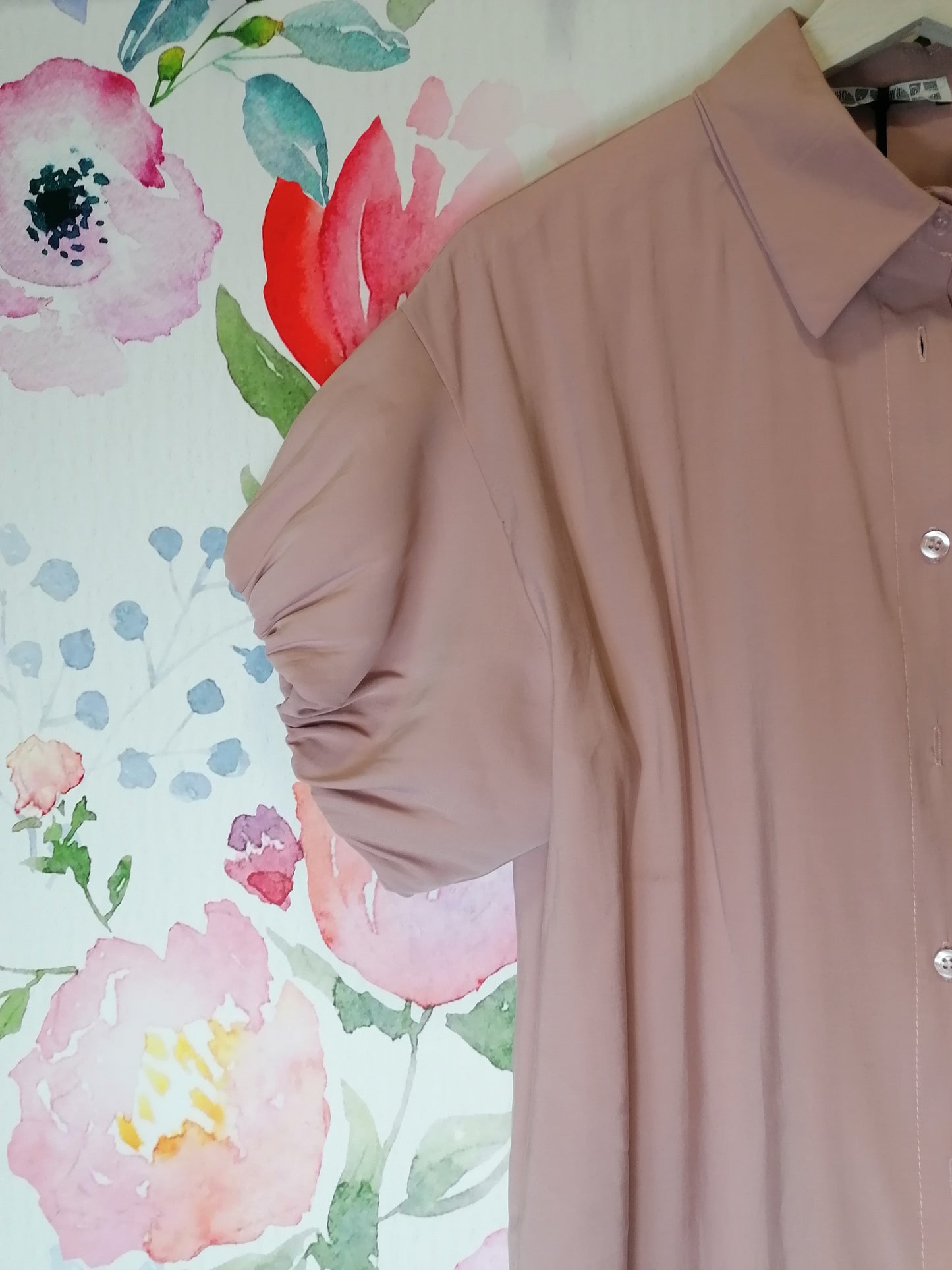 Camicia viscosa maniche a palloncino