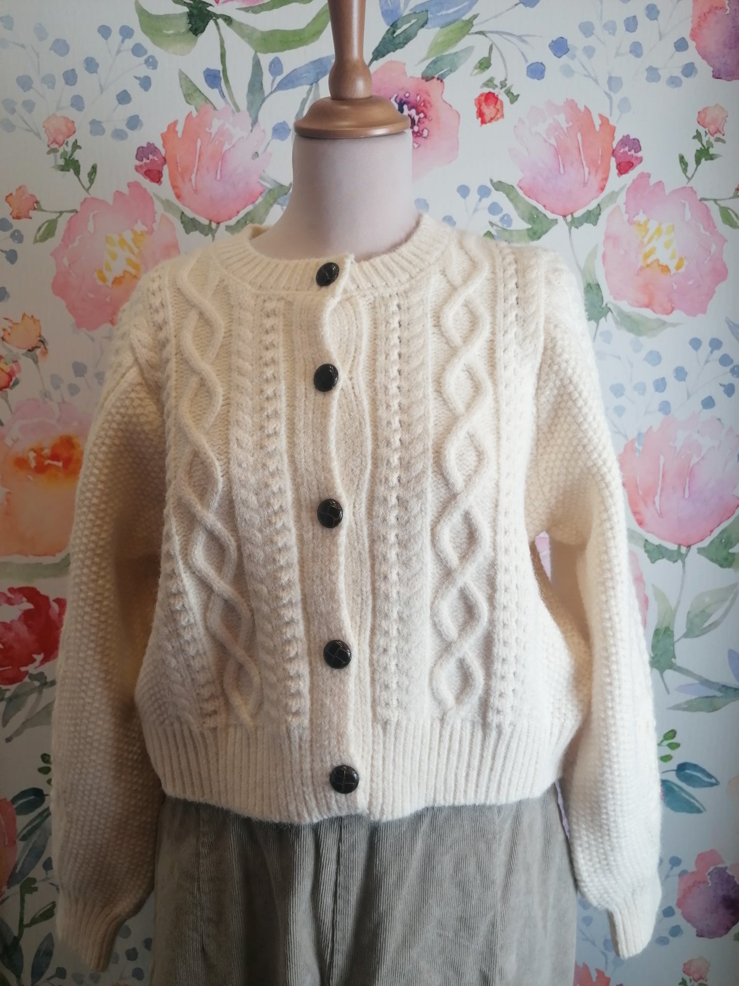 Cardigan intrecciato crop BURRO