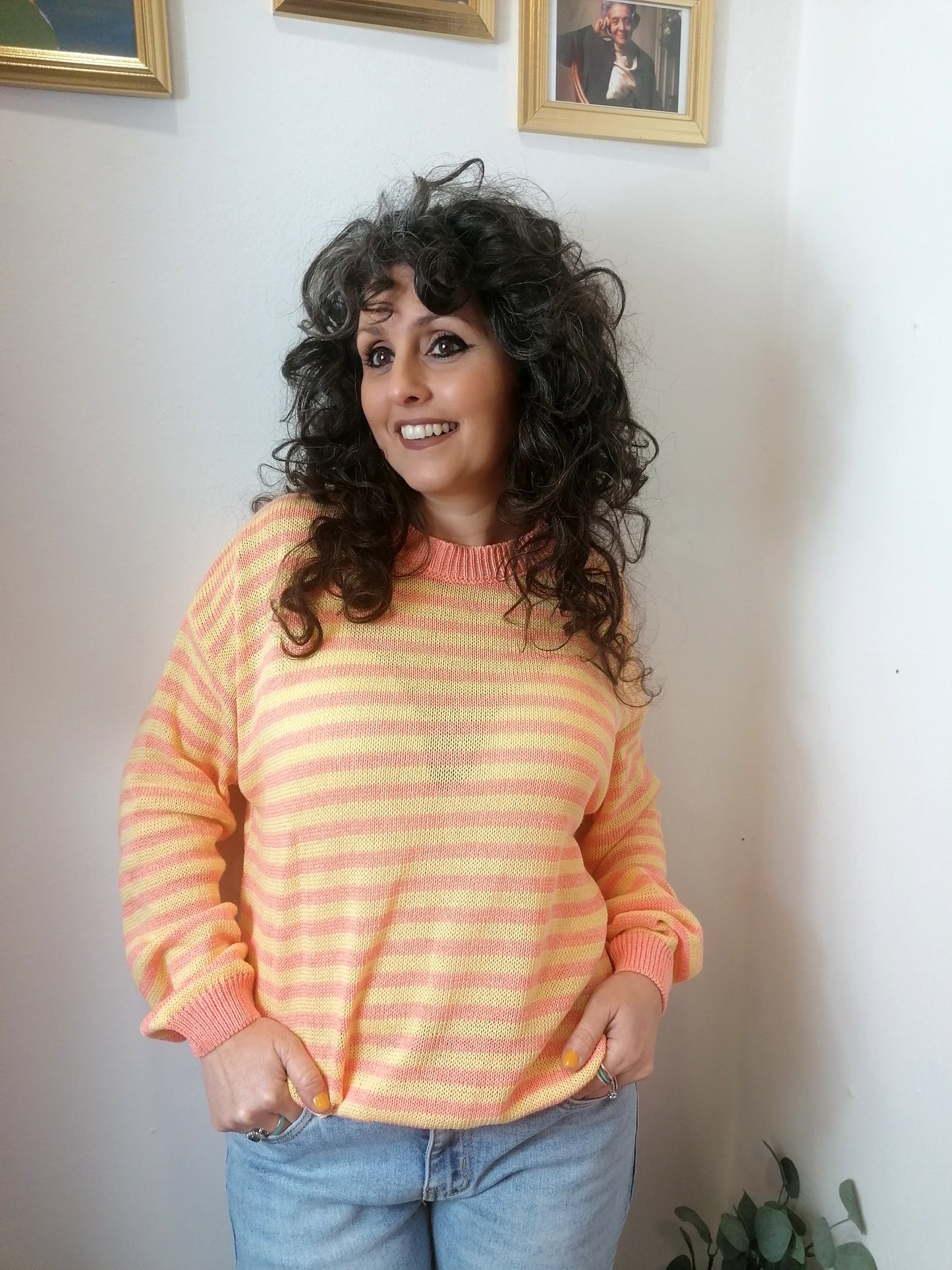 Maglioncino di cotone a righe