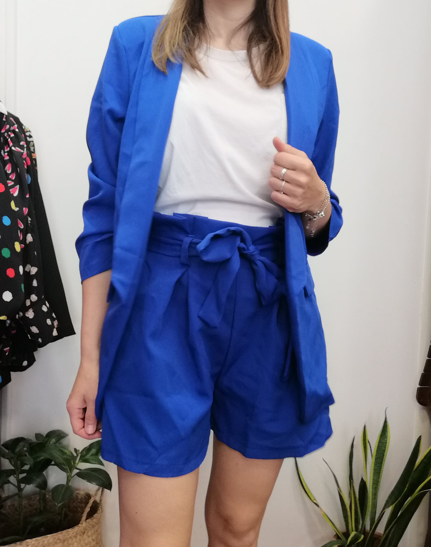 Completo blazer + pantaloncini caramella