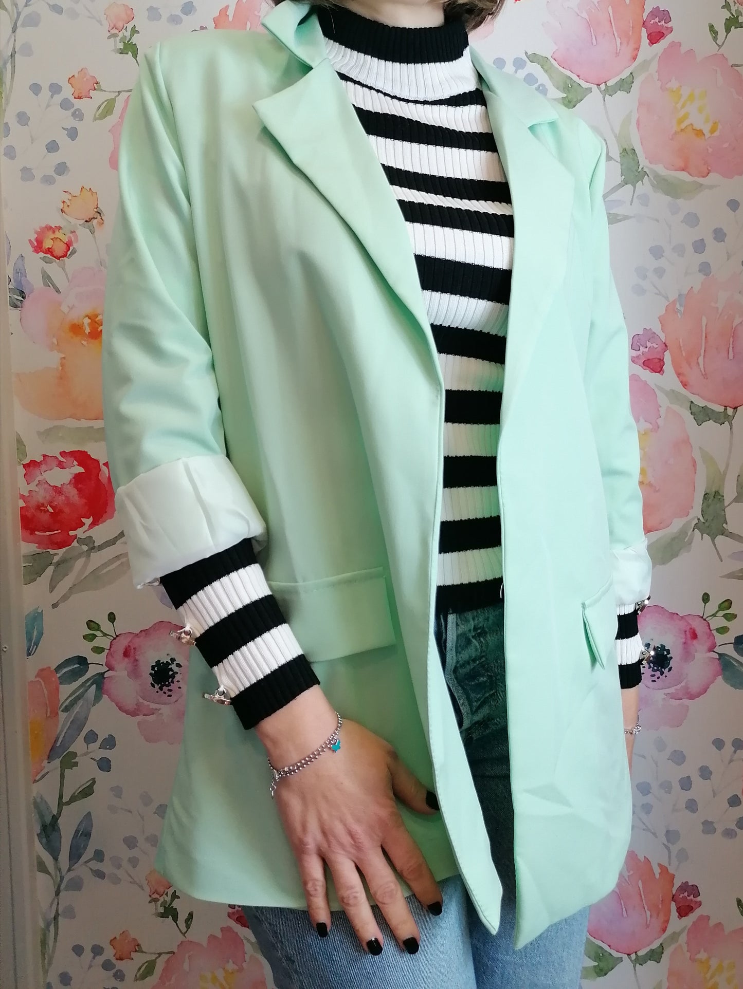 Blazer over senza bottoni