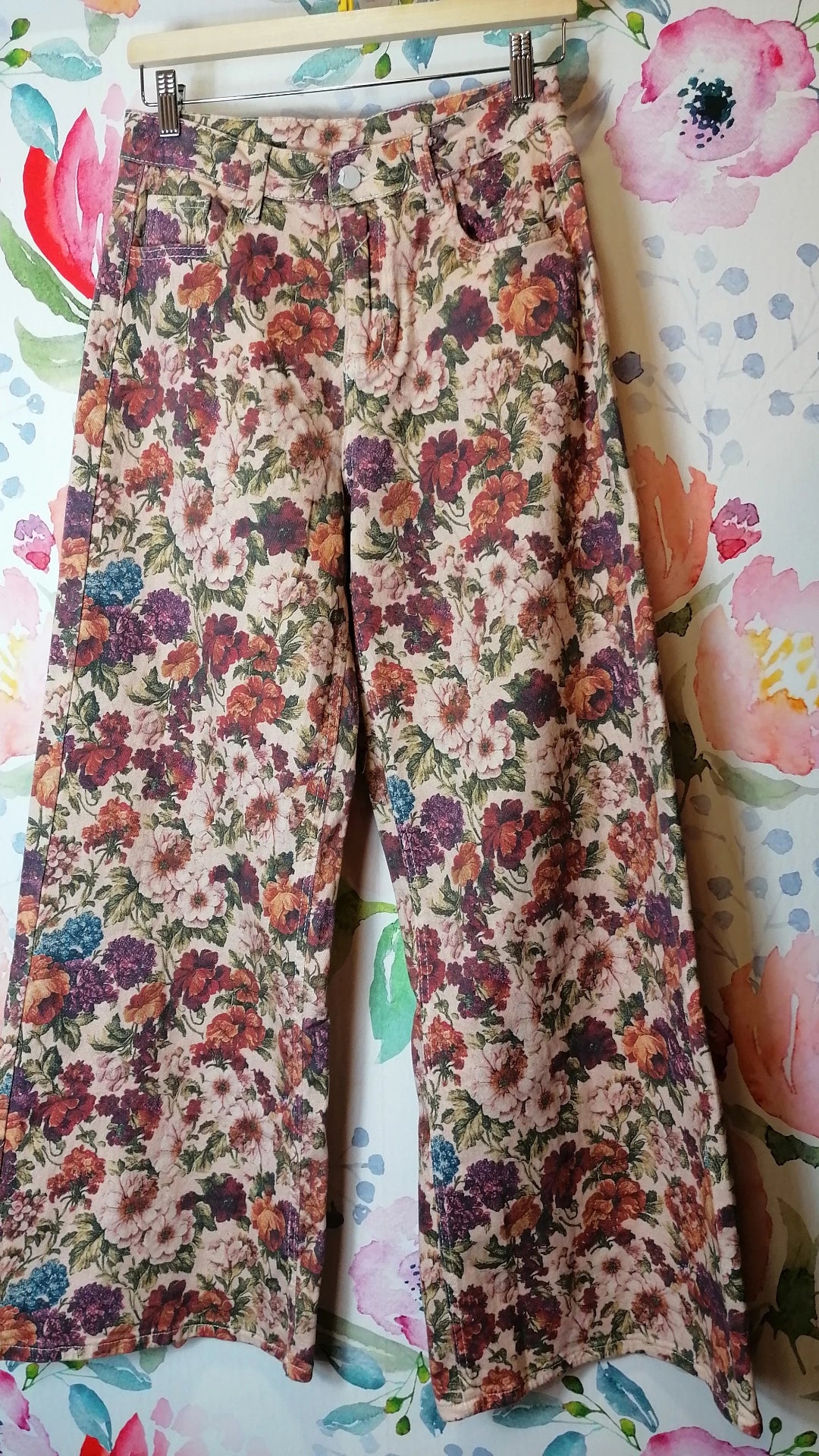 Pantaloni floreali wide leg