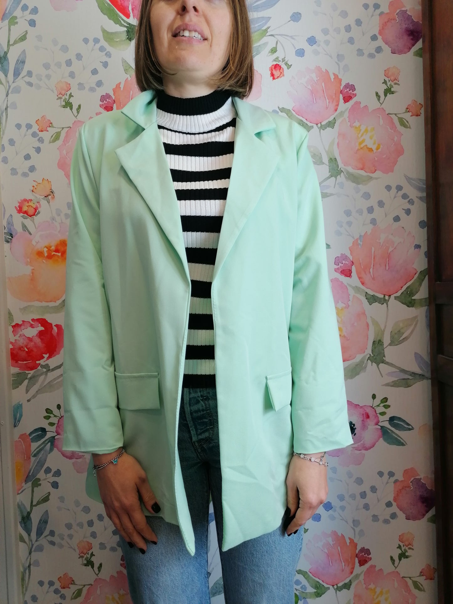 Blazer over senza bottoni
