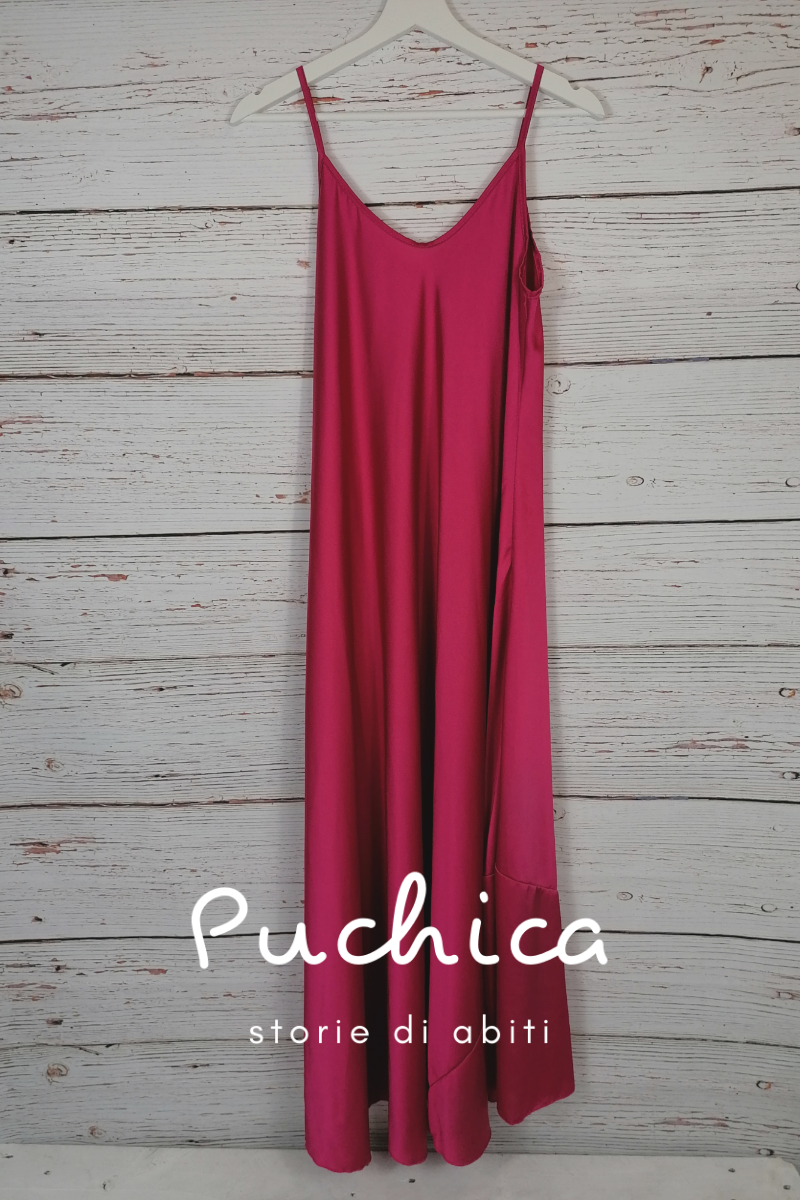 Long dress prendisole satin