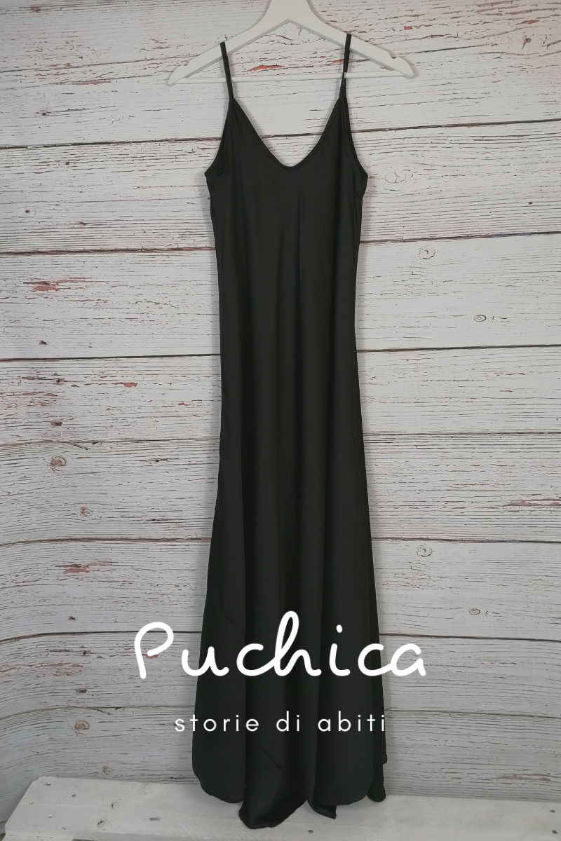 Long dress prendisole satin