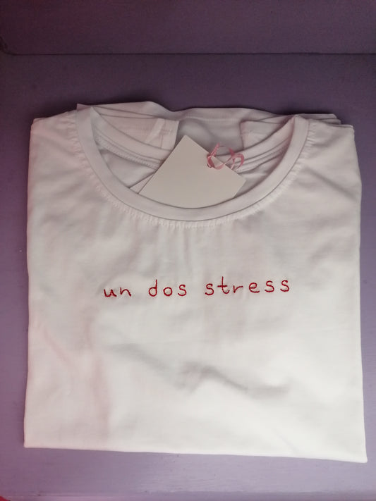 T-shirt UN DOS STRESS rossa