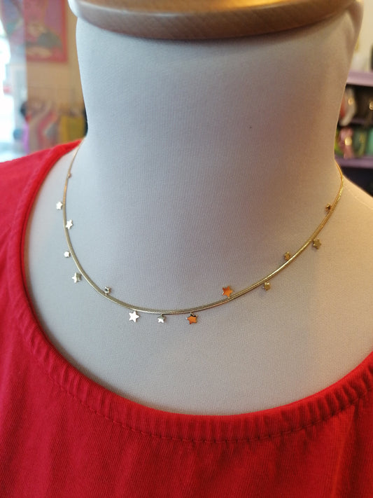 Collana cascata stelline gold