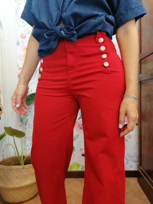 Pantaloni denim con bottoncini