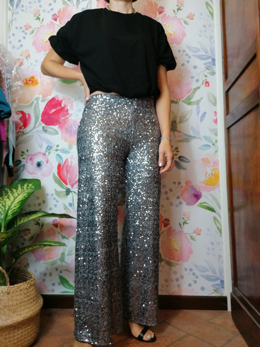 Pantaloni paillettes palazzo