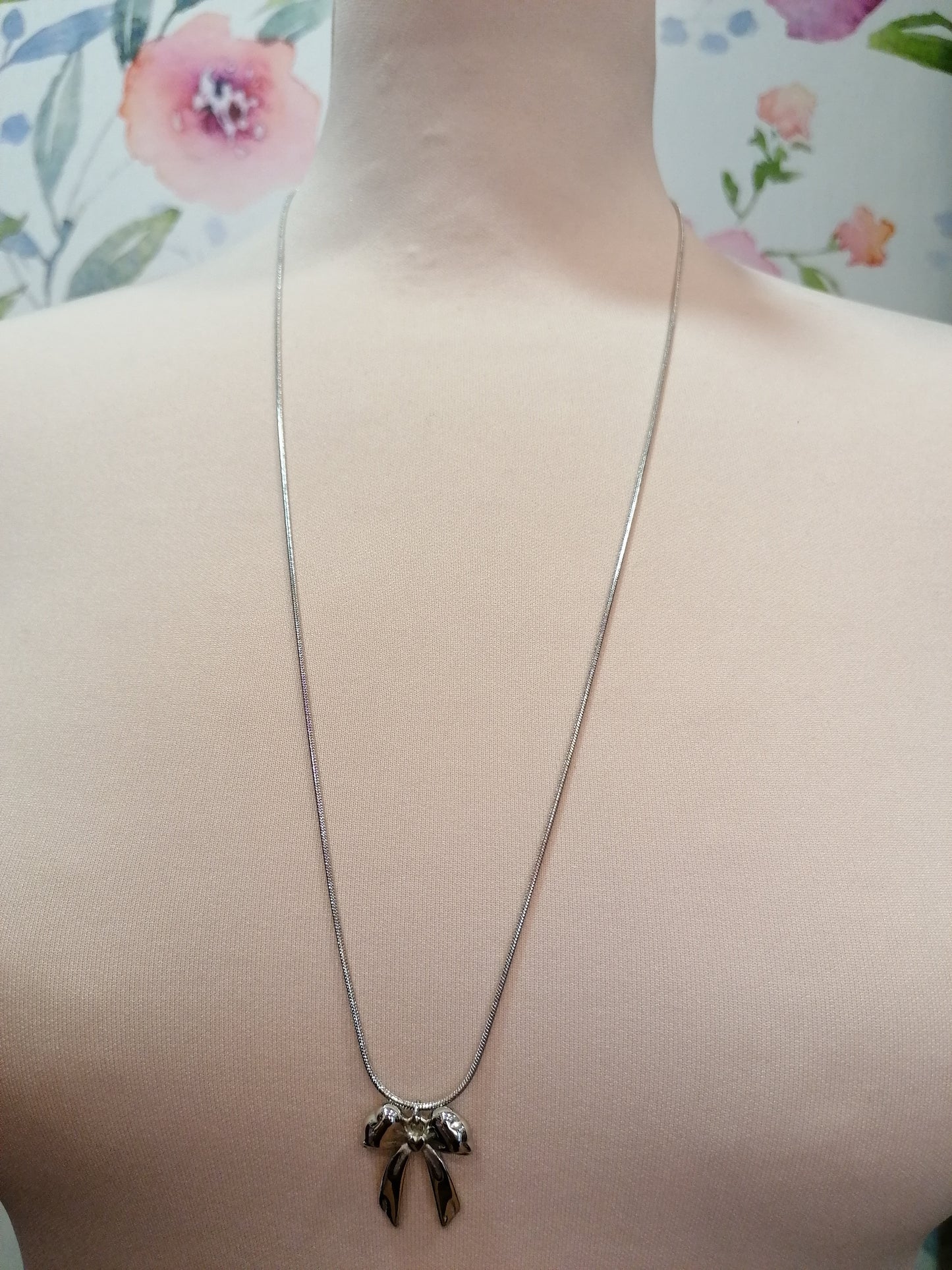 Collana lunga fiocco SILVER