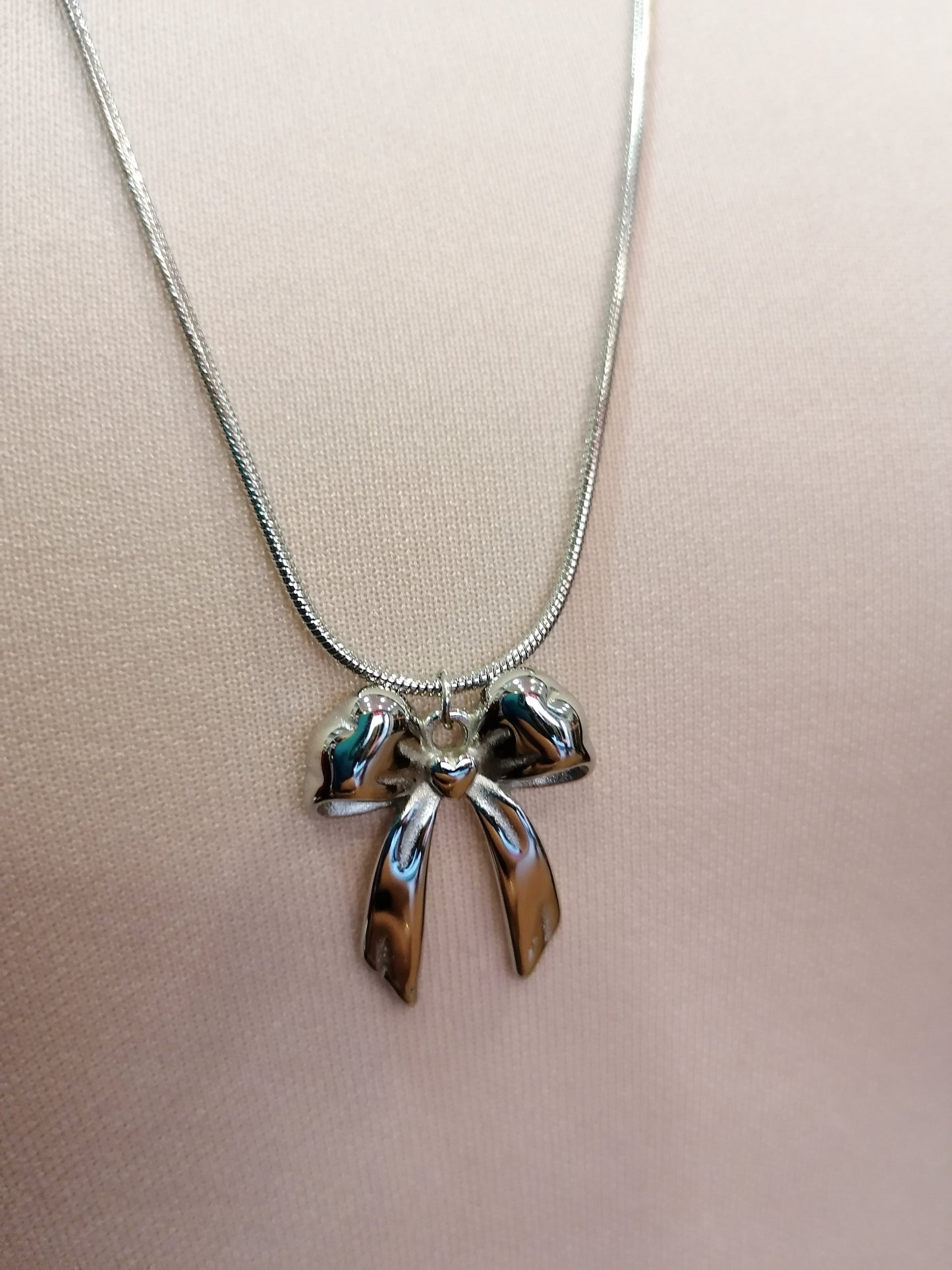 Collana lunga fiocco SILVER