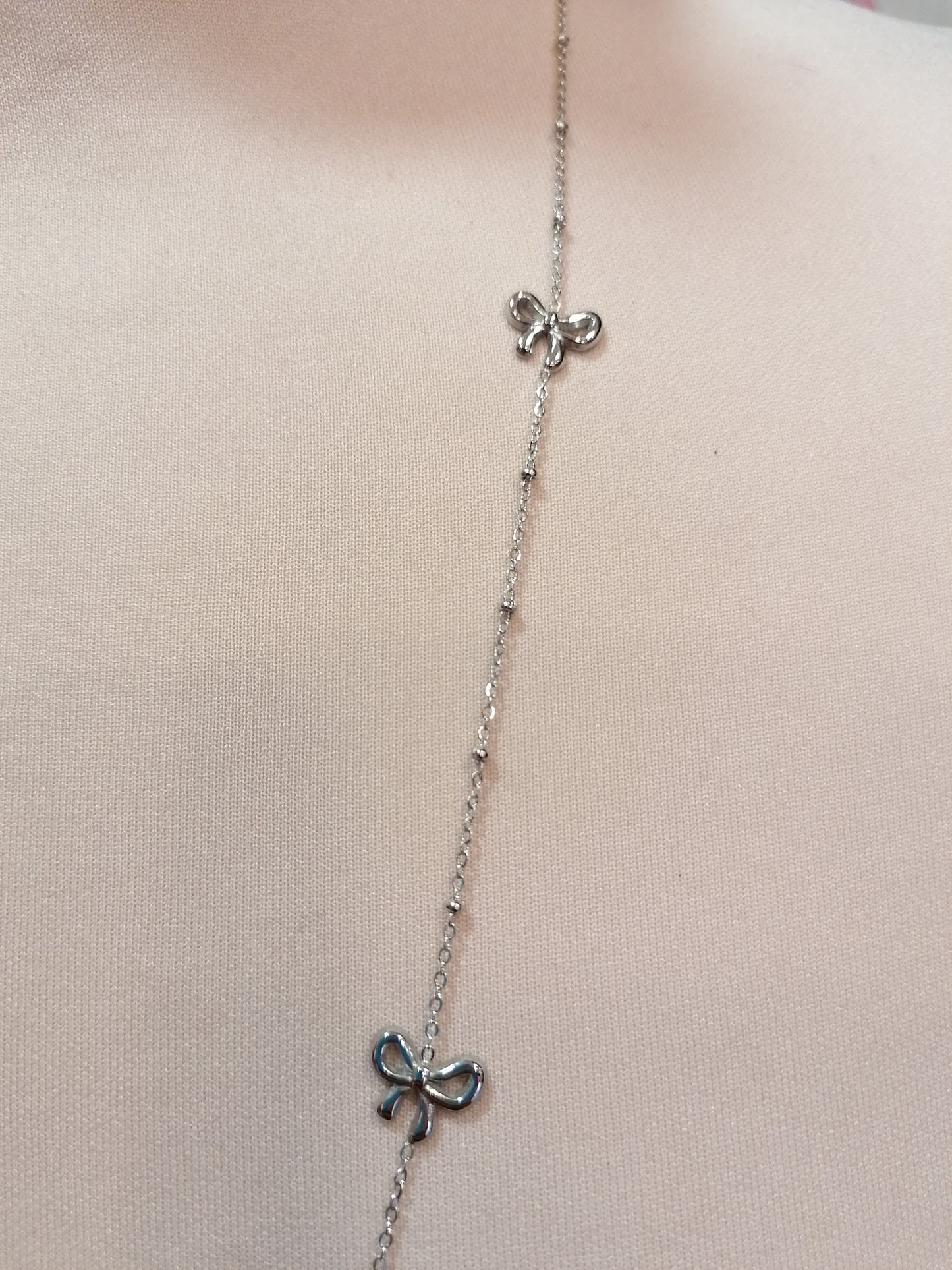 Collana lunga 6 fiocchi SILVER