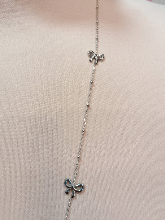 Collana lunga 6 fiocchi SILVER