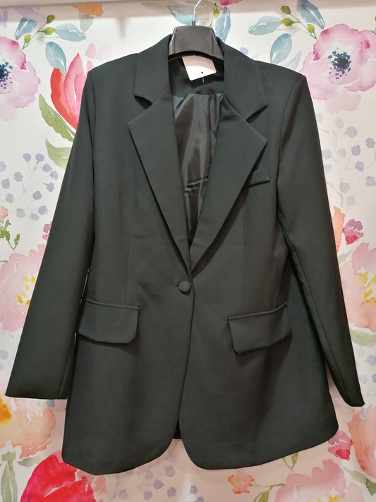 Blazer oversize 1 bottone - NERO