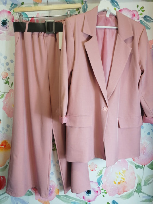 Completo elegante blazer+pantalone palazzo