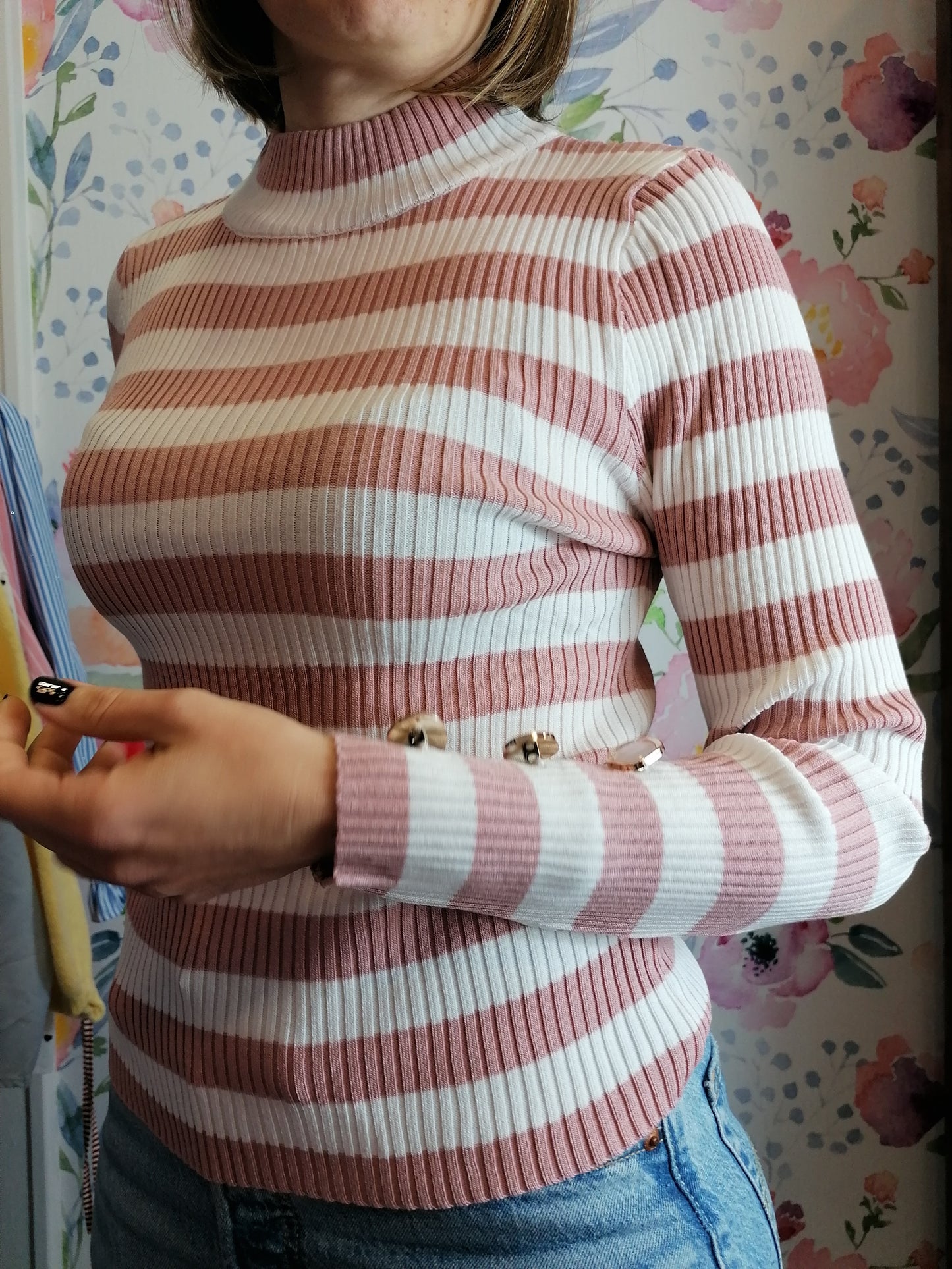 Maglia rigata a costine