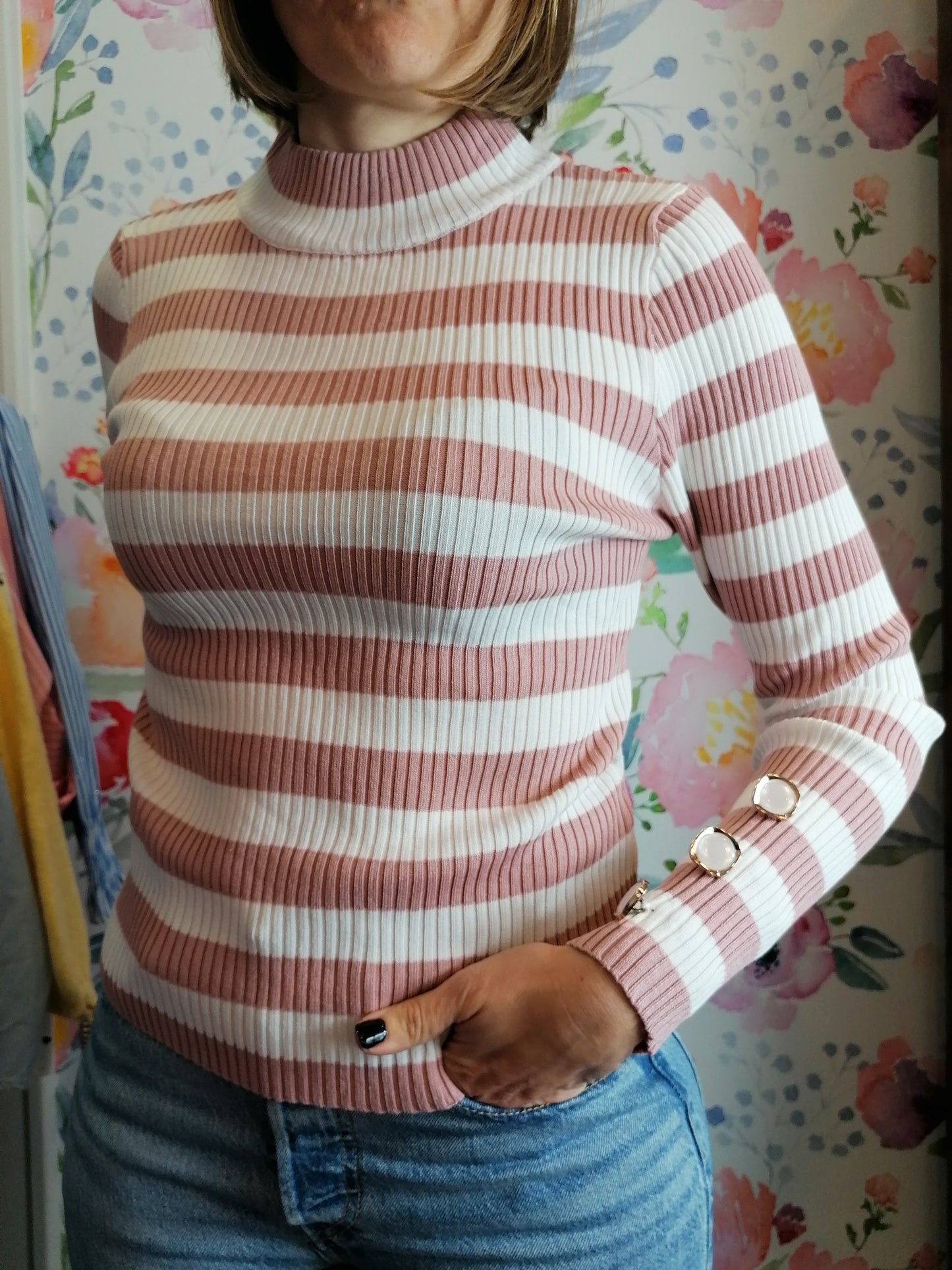 Maglia rigata a costine