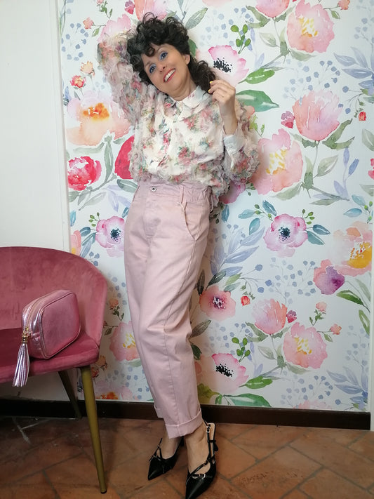 Pantaloni denim caramella mom fit