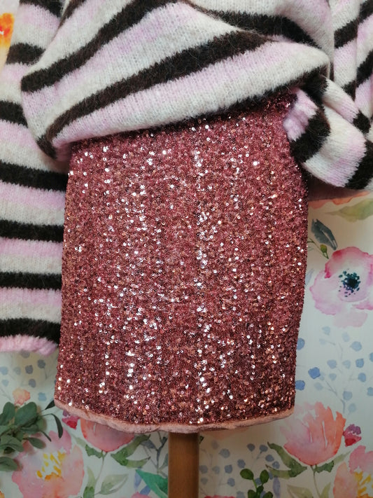 Minigonna paillettes ROSA