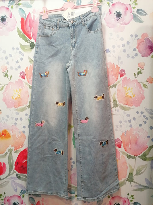 Jeans wide leg bassotti
