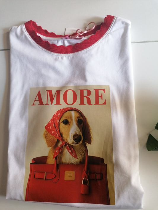 T-Shirt cagnolino ROSSO