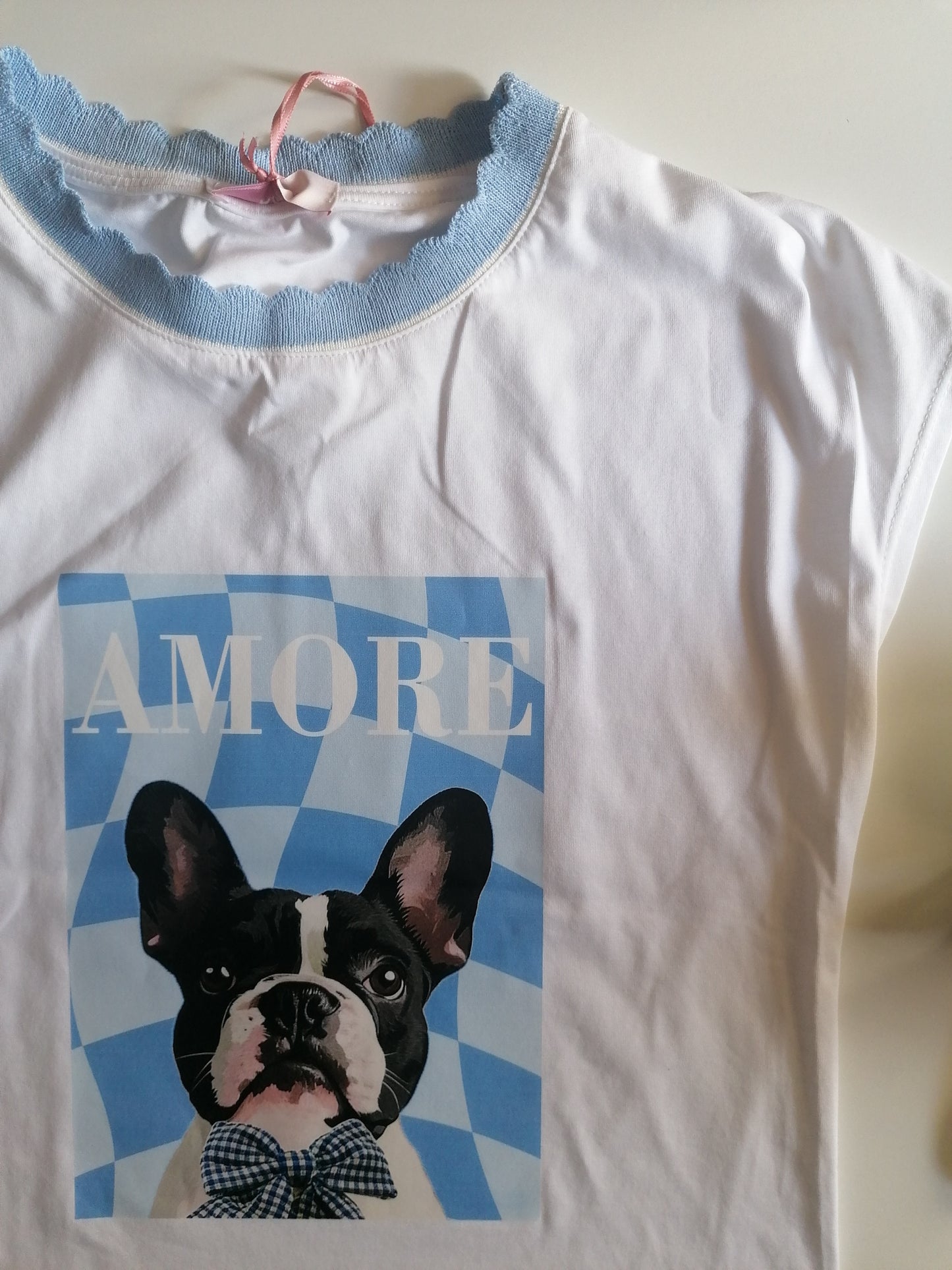 T-Shirt cagnolino CELESTE