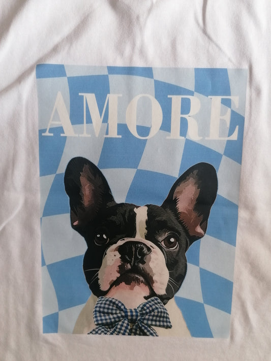 T-Shirt cagnolino CELESTE