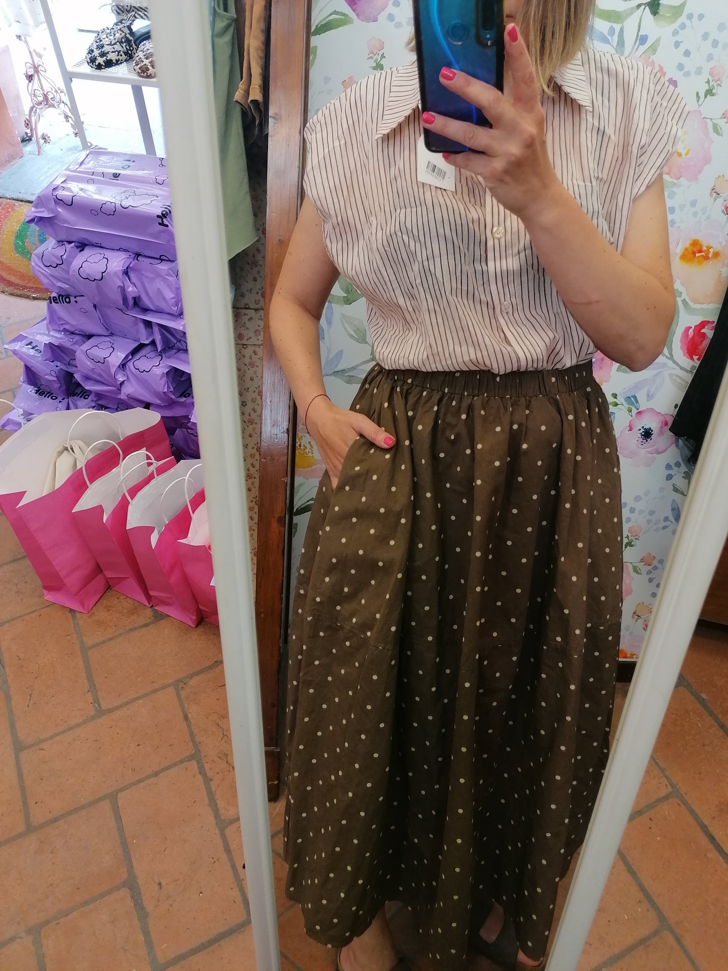 Gonna a pois di cotone
